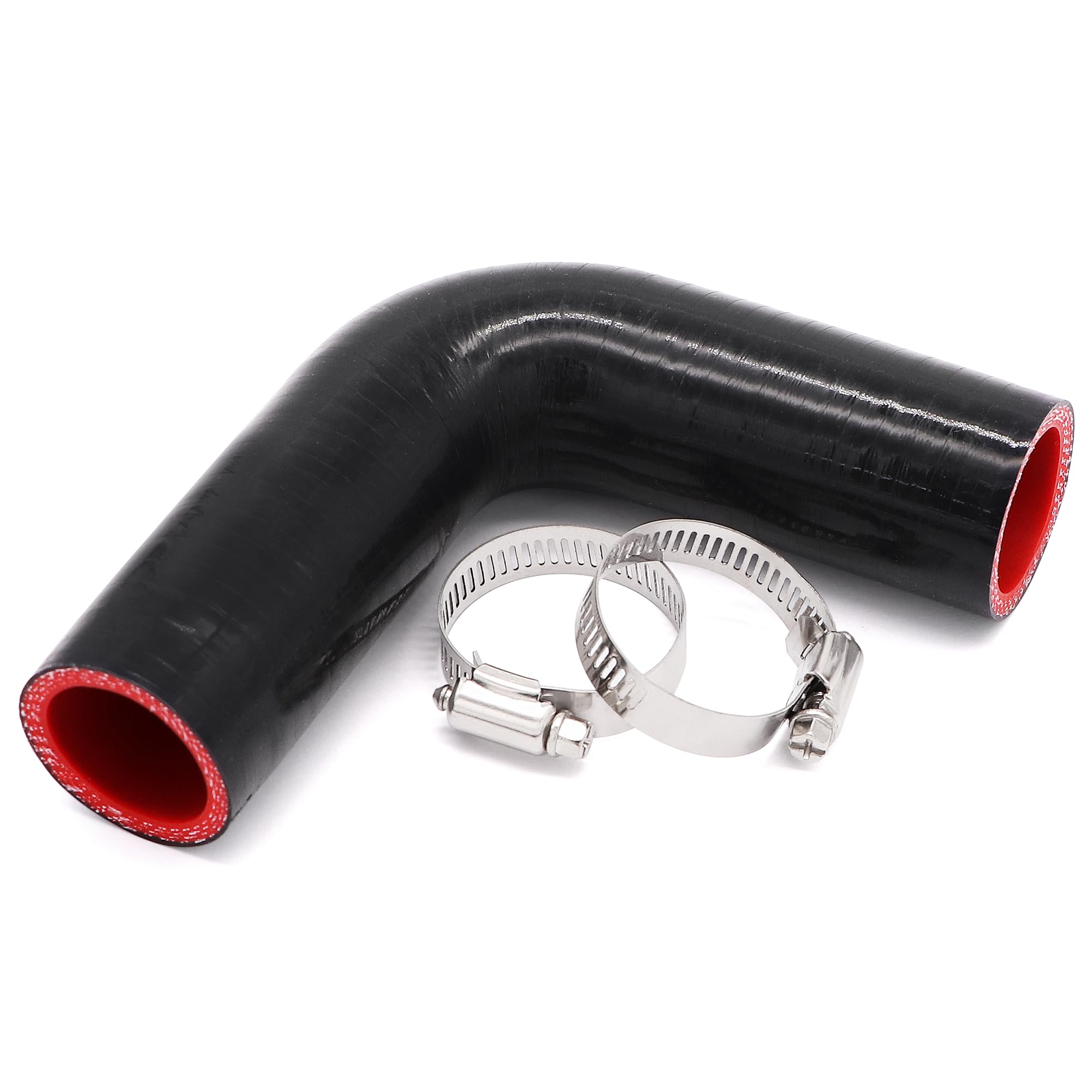 TuoLauthon 90 Degree 1-1/4inch(32mm) Elbow Coupler Hose,4-Ply Reinforced,Length 4inch(102mm) with 2PCS Clamps for Turbo/Intercoo