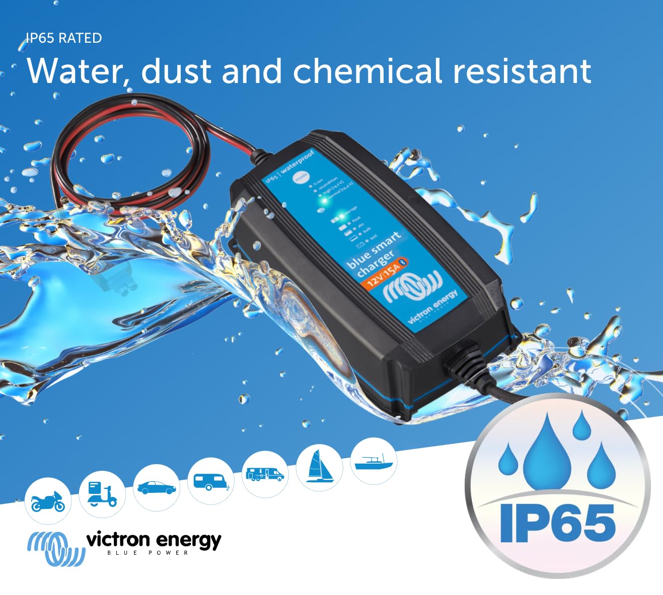 Victron Energy Blue Smart Ip65 12-Volt 15 Amp Battery Charger (Bluetooth)