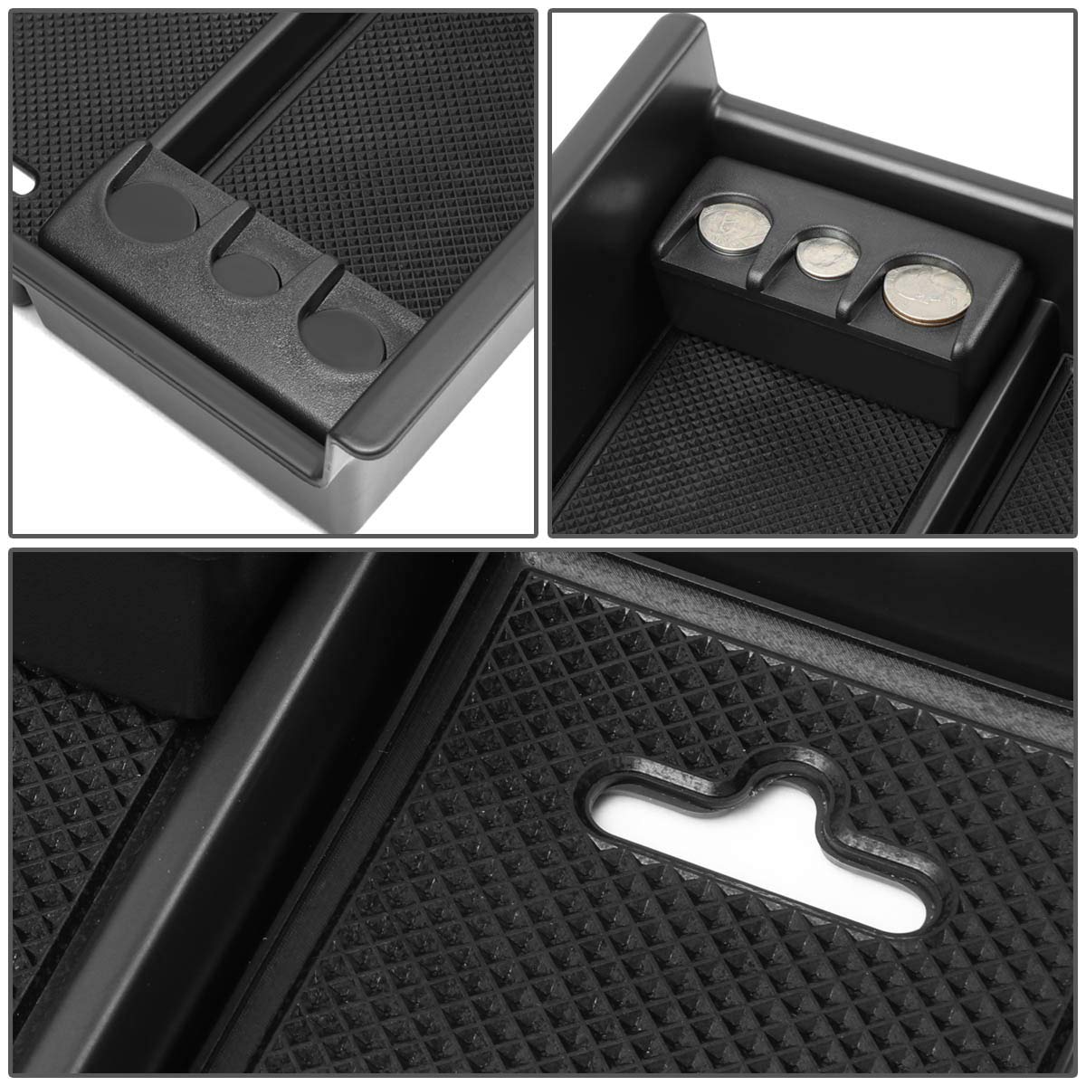 Dna Motoring Ztl-Y-0022 Center Console Armrest Organizer Tray (For 13-17 Subaru Crosstrek), 1 Pack,Black