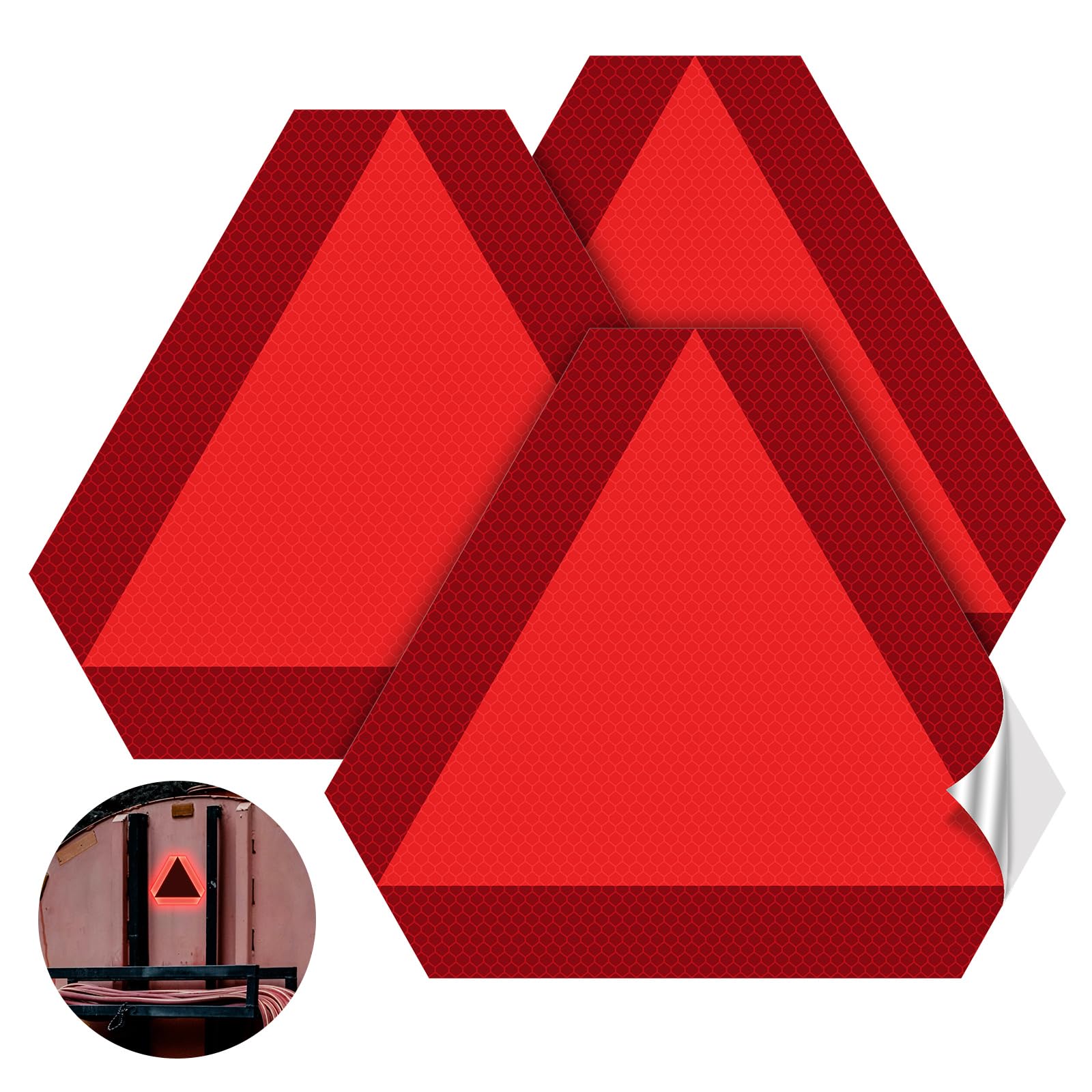 3 Pack Slow Moving Vehicle Triangle Sticker,8 X 7 Inch Diamond Grade Reflective Slow Moving Vehicle Sign For Golf Cart Tractor U