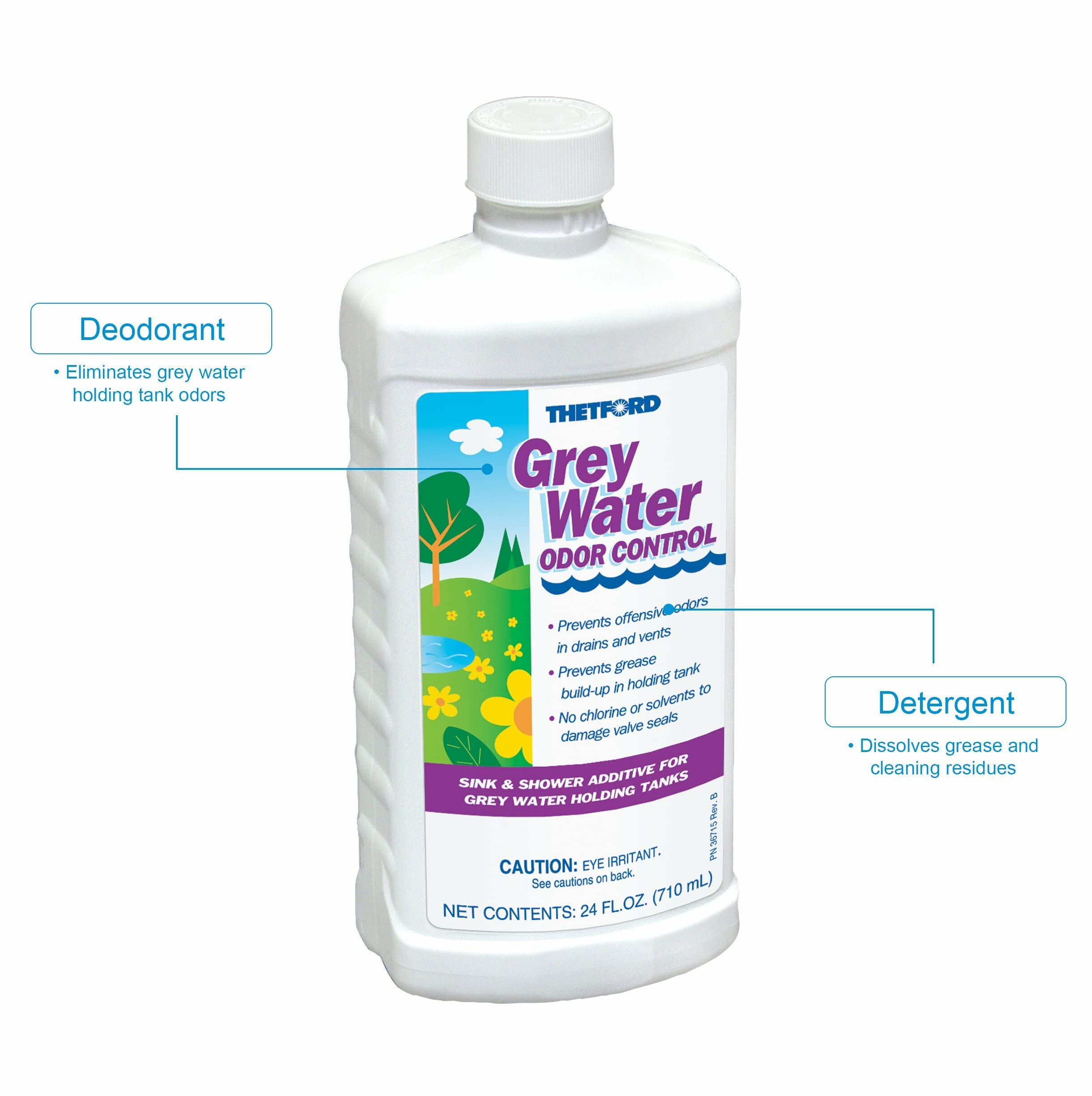 Grey Water Odor Control - Rv Grey Water Tank Treatment, 24 Oz - Thetford 15842