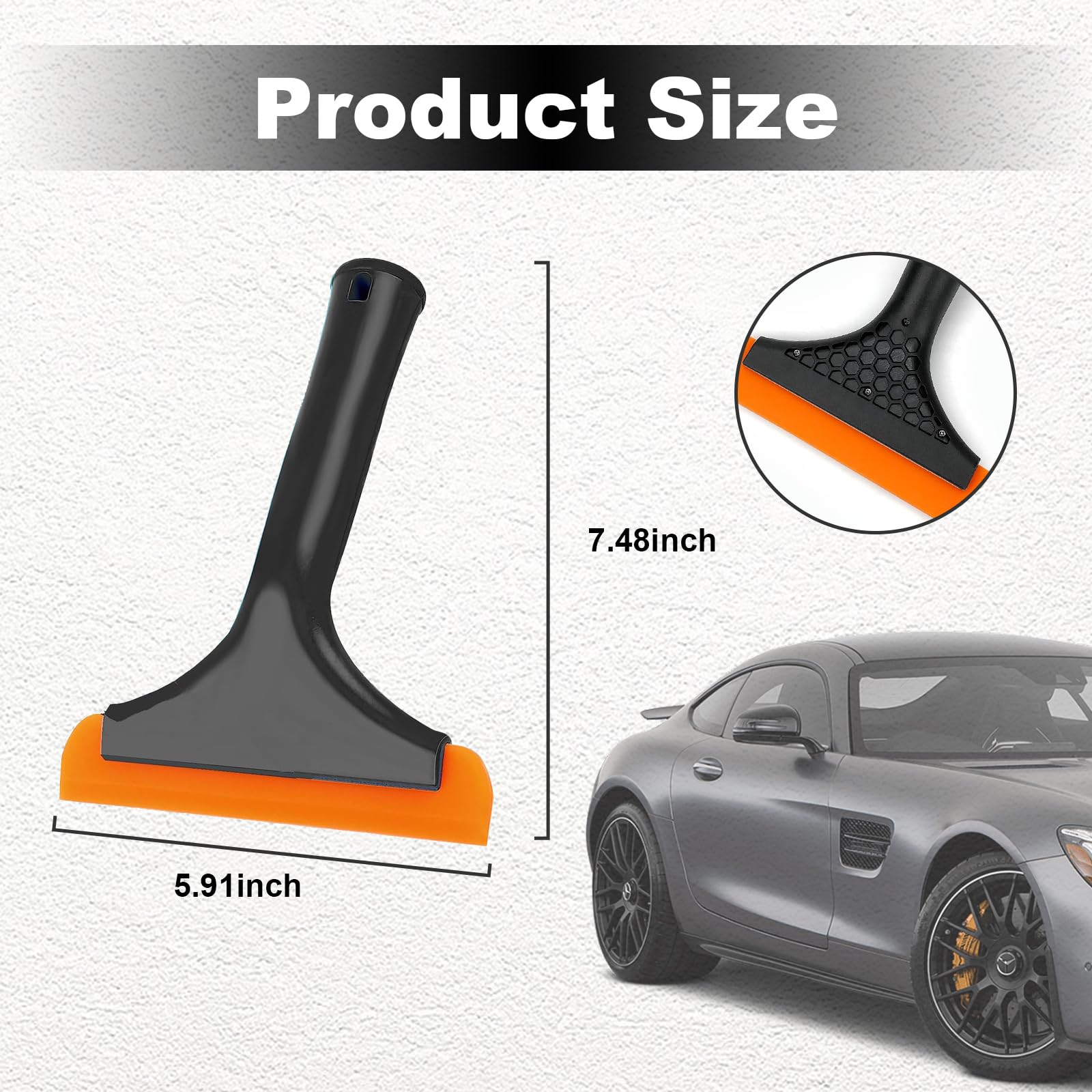 Ziciner Small Silicone Window Squeegee, Car Windshield Water Blade Squeegee, Multifunctional Auto Squeegee with 5.9 Inch Blade a