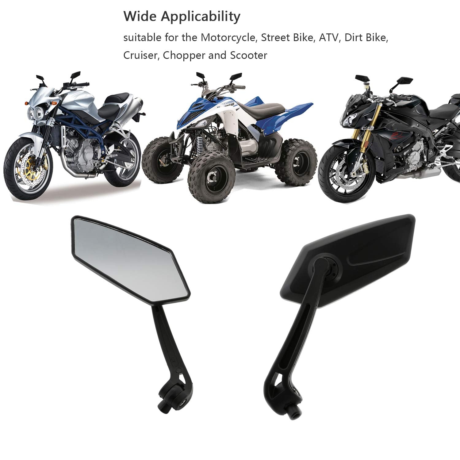 Osan Custom Universal Motorcycle Rearview Side Mirrors For Sports Bike Choppers Cruiser