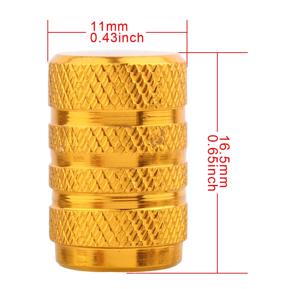 Tomall Round Style Wheel Tyre Valve Stem Caps Gold For Motorcycles Rims Dustproof Caps