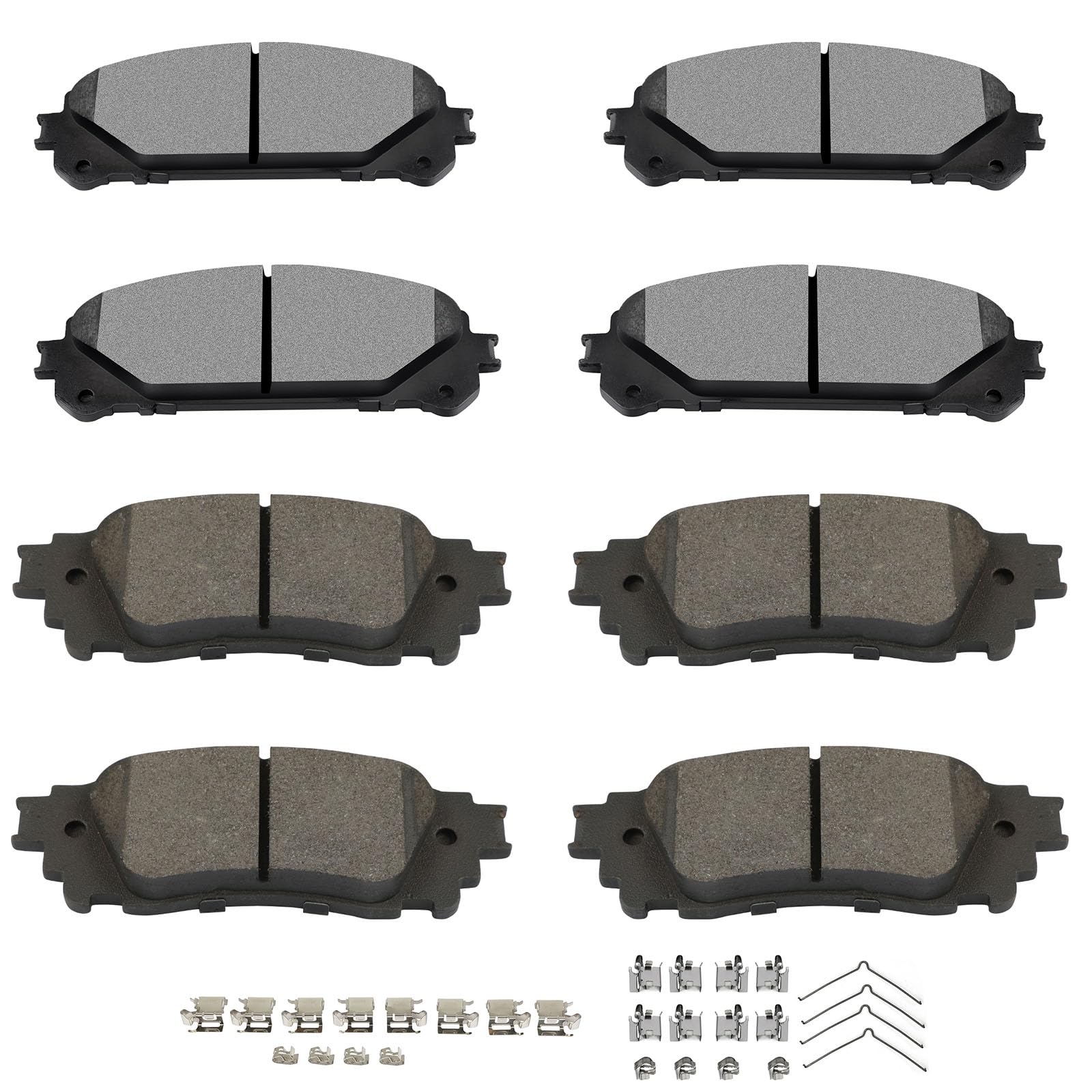 Scitoo D1324 D1805 Front Ceramic Rear Metallic Brake Pads Sets W/Hardware Replacement For Lexus For Nx200T / For Nx300 / For Nx3