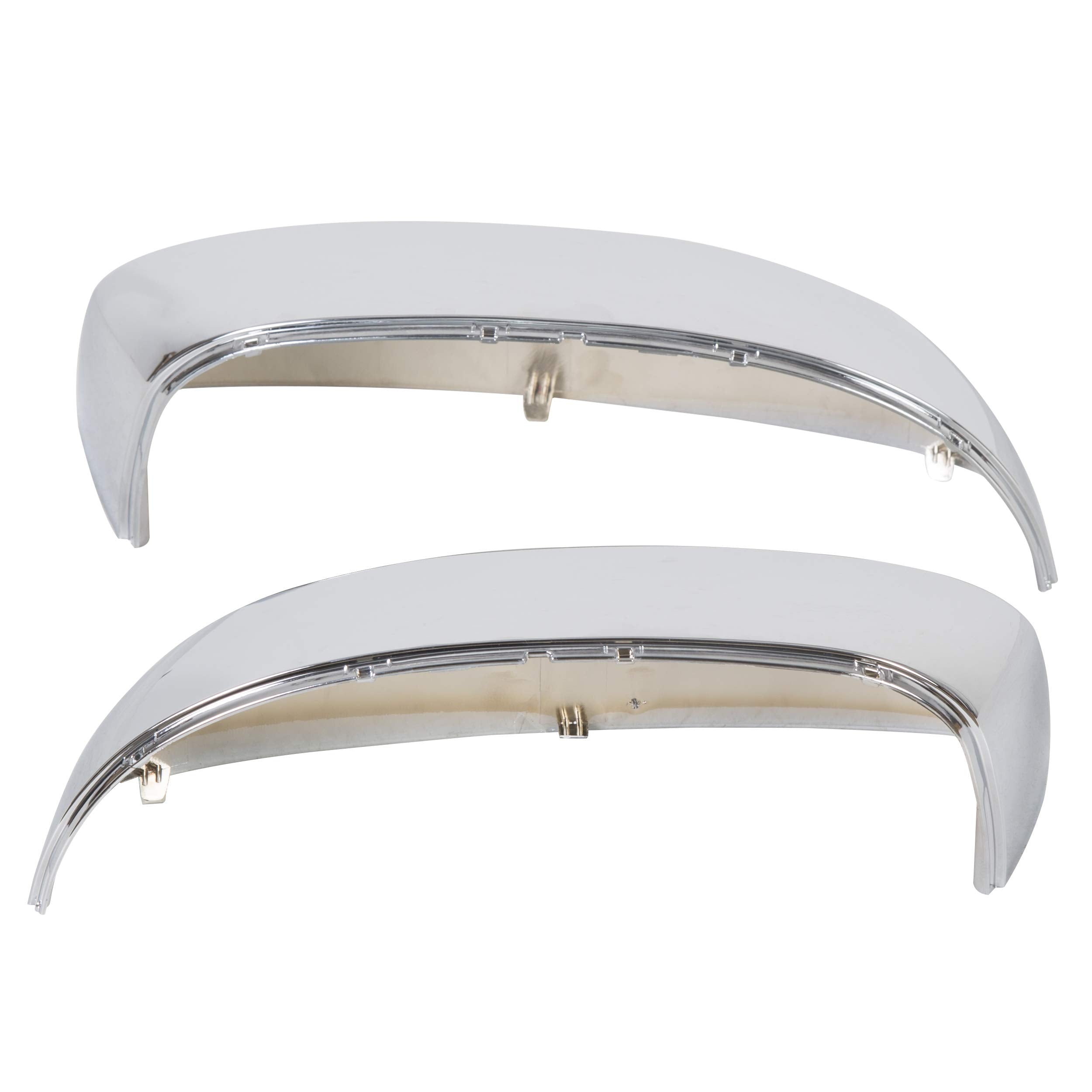 HECASA Pair Chrome Mirror Half Caps Compatible with 2007-2014 Chevy Silverado GMC Sierra Avalanche Tahoe Suburban Yukon Escalade