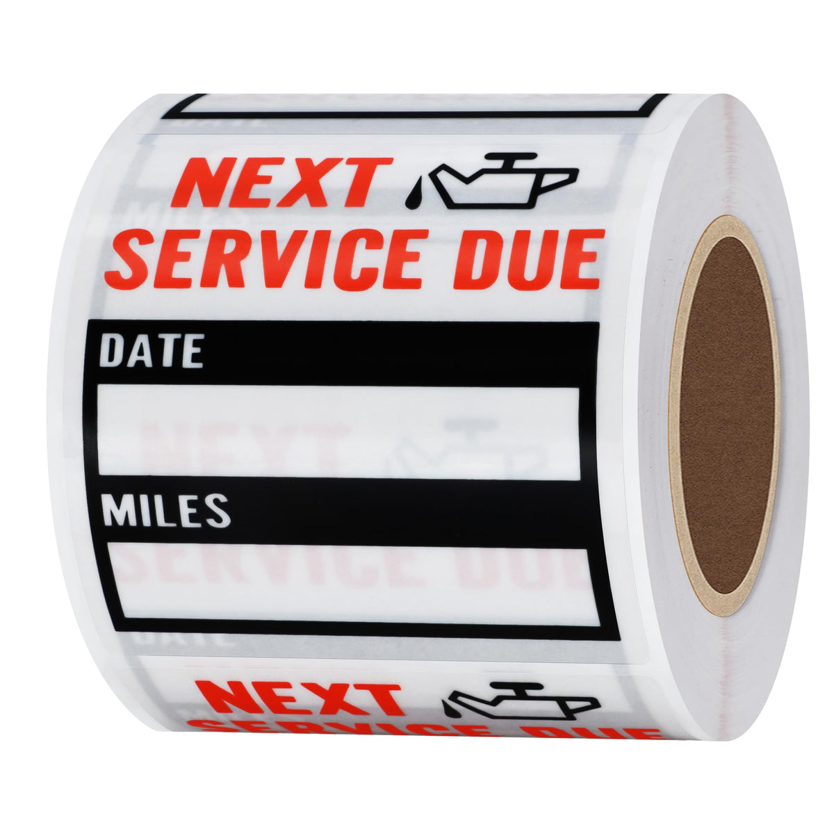 Hybsk 200Pcs Transparent Oil Change/Service Reminder Stickers 2 ''X2 '' Premium Quality Clear Pet Oil Change Stickers (Black)