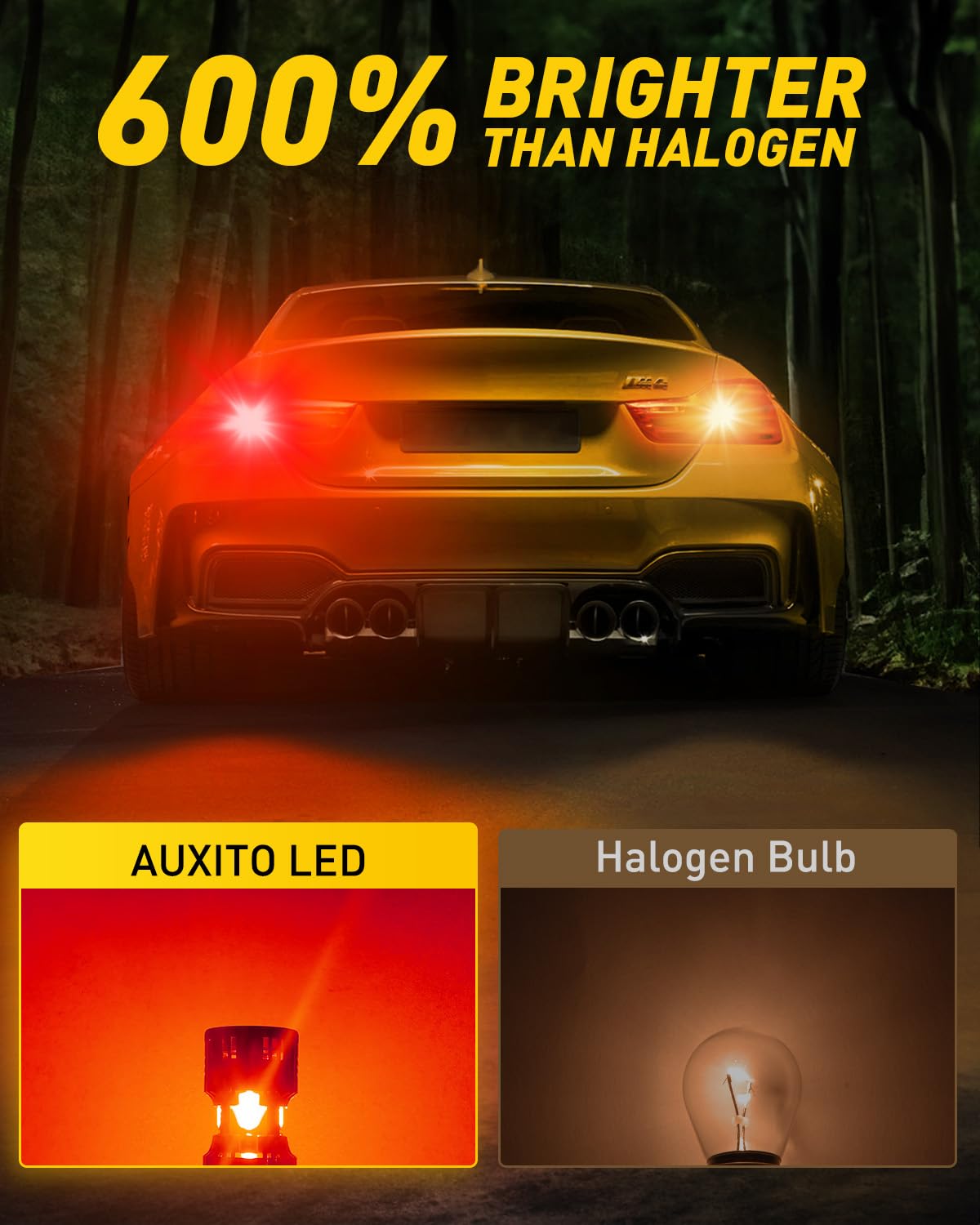 Auxito Canbus 1157 Led Bulbs Red With Built-In Resistor 2057 2357 7528 Bay15D Anti Hyper Flash Error Free Brake Lights, Tail Lig