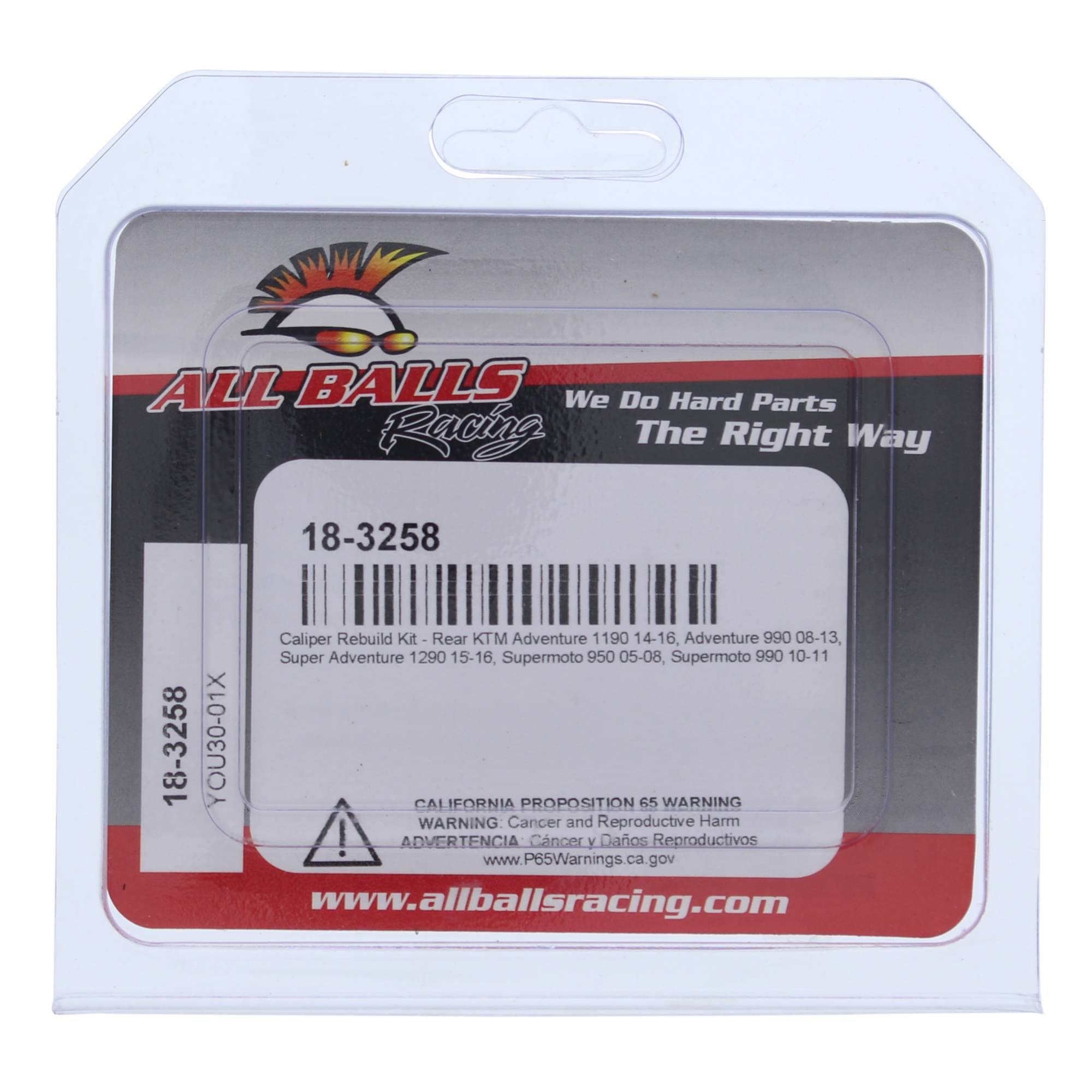 All Balls Caliper Rebuild Kit (18-3258) Replacement For KTM Adventure 1190 2014-2016, Supermoto 990 2010 2011, Supermoto 950 200