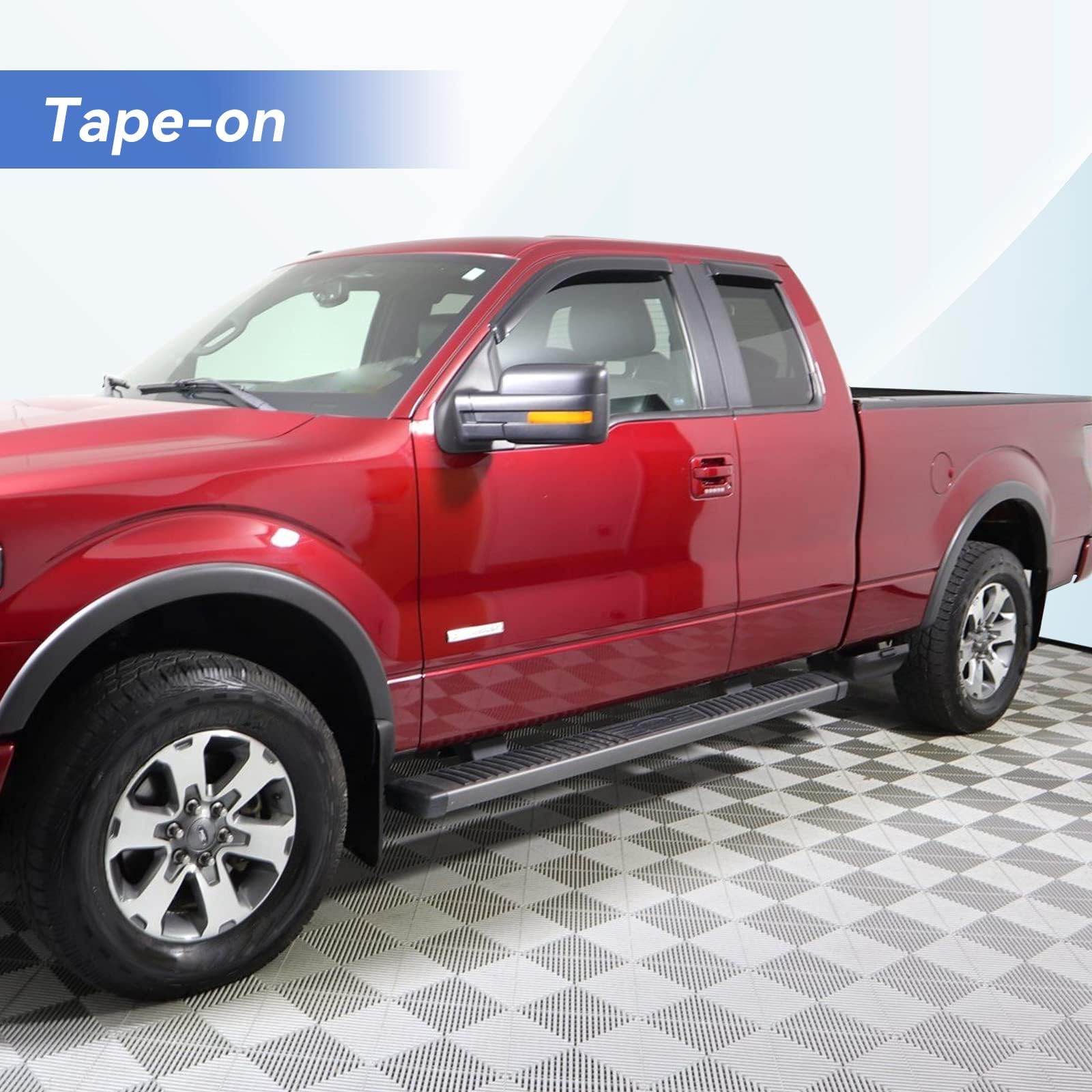 Window Visors Rain Guards For 2004-2014 Ford F150 Supercab, Out-Channel Window Vent Wind Deflectors Visors Shades For 04-14 F-15