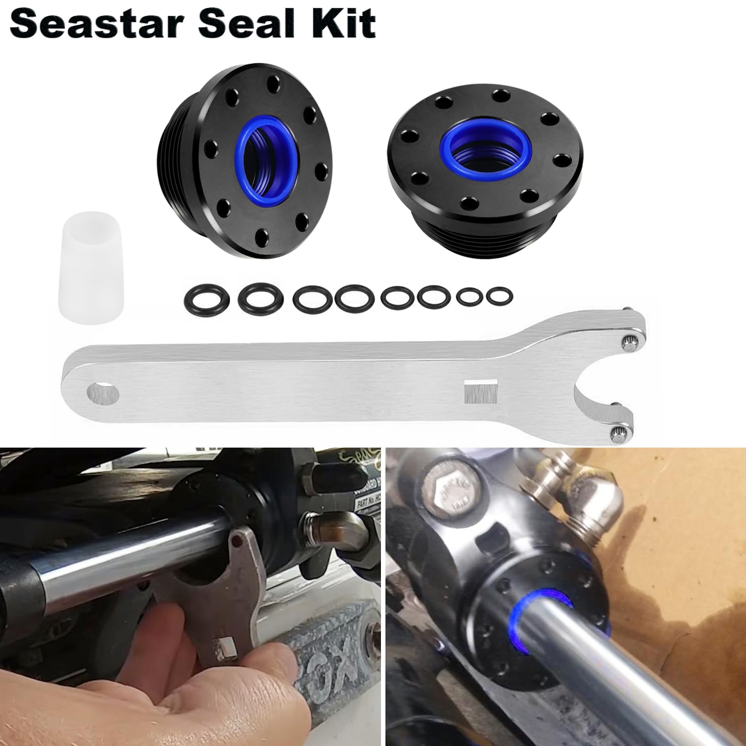 Hc5345 Seal Kit Replacement For Seastar Hc5345 Seal Kit - Front Mount Hydraulic Steering Cylinder Seal & Pin Wrench Hs5157 Kit F