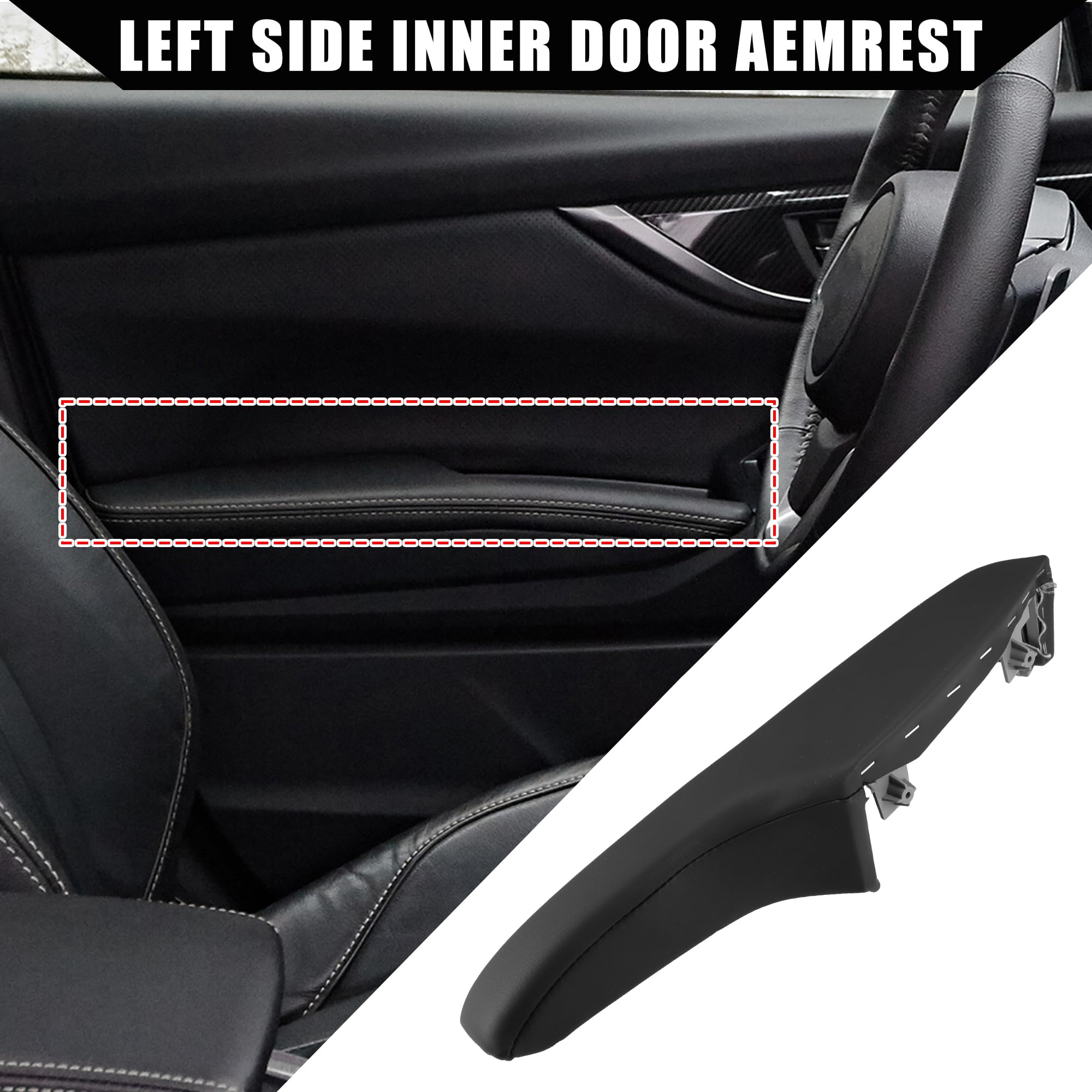 Hihaha No.1WK37DX9AB Door Armrest for Chrysler 300 2011-2012 2015-2023 for Dodge Charger 2011-2012 2015-2023 / Frond Inner Left