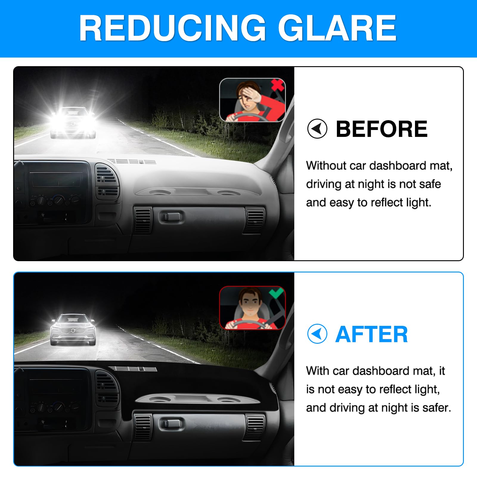 Autorder Dashboard Cover Mat For 1995 1996 Chevy Chevrolet Silverado C/K 1500 2500 3500&Tahoe&Suburban/Gmc Sierra&Yukon Pickup T