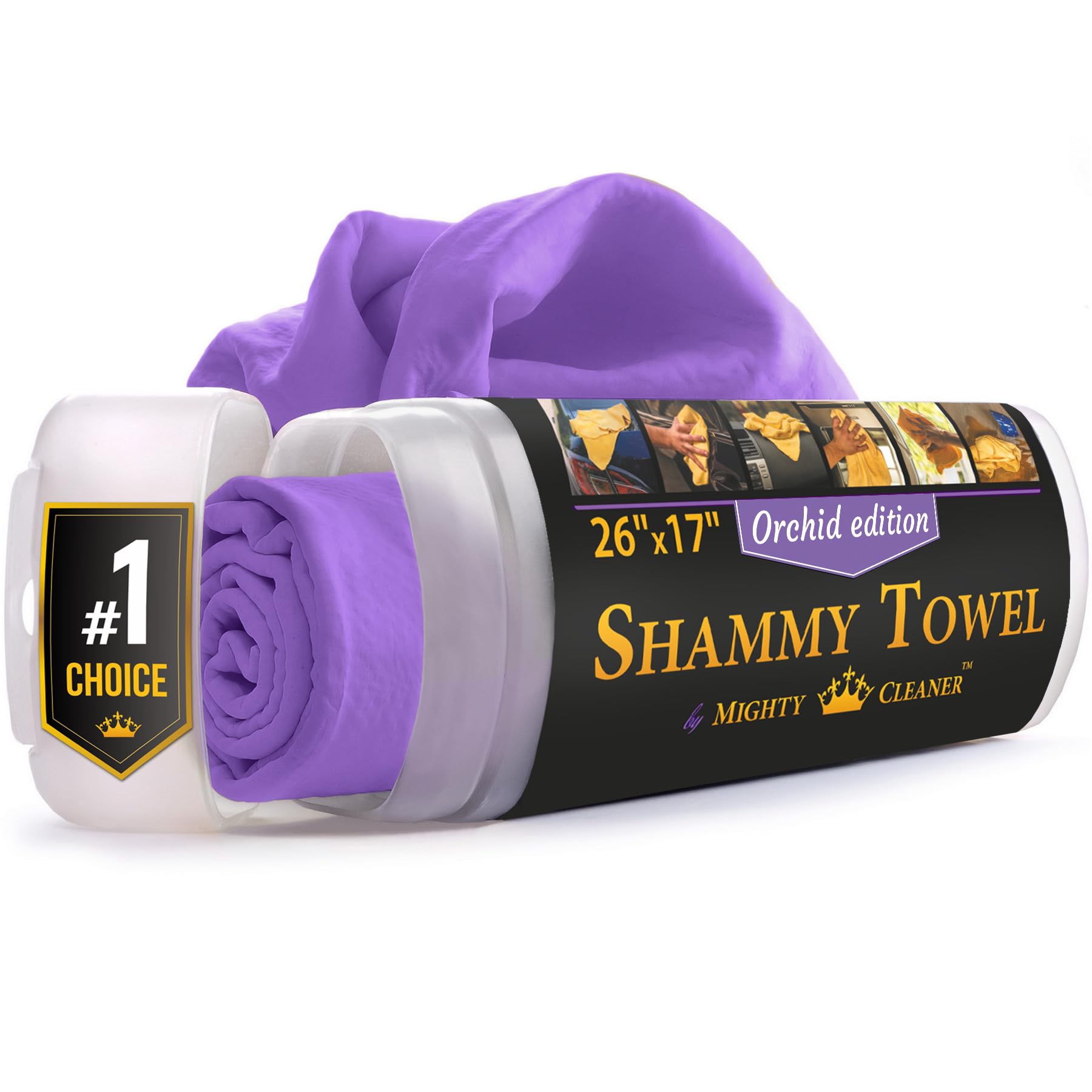 Premium Shammy Cloth For Car Drying - Super Absorbent Reusable Chamois Towel - Scratch-Free Car Drying Towel (26'X17')