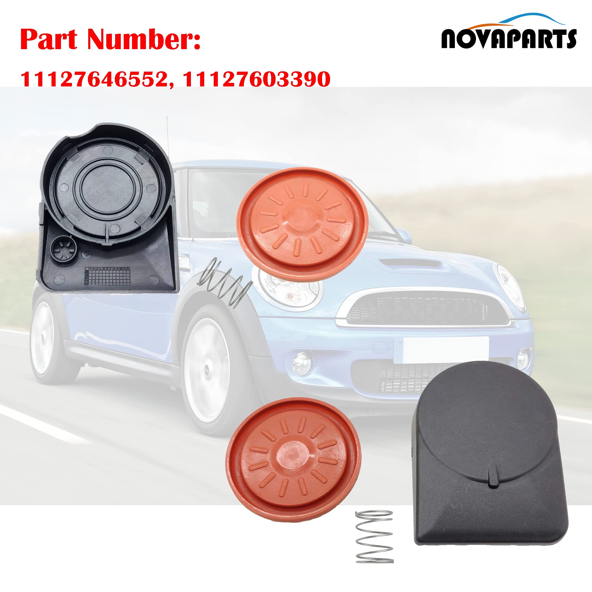 Novaparts Valve Cover Cap Pcv With Membrane N18 Engine Replacement For 2010-2016 Mini Cooper S R55 R56 R57 R58 R59 R60 R61 1.6L