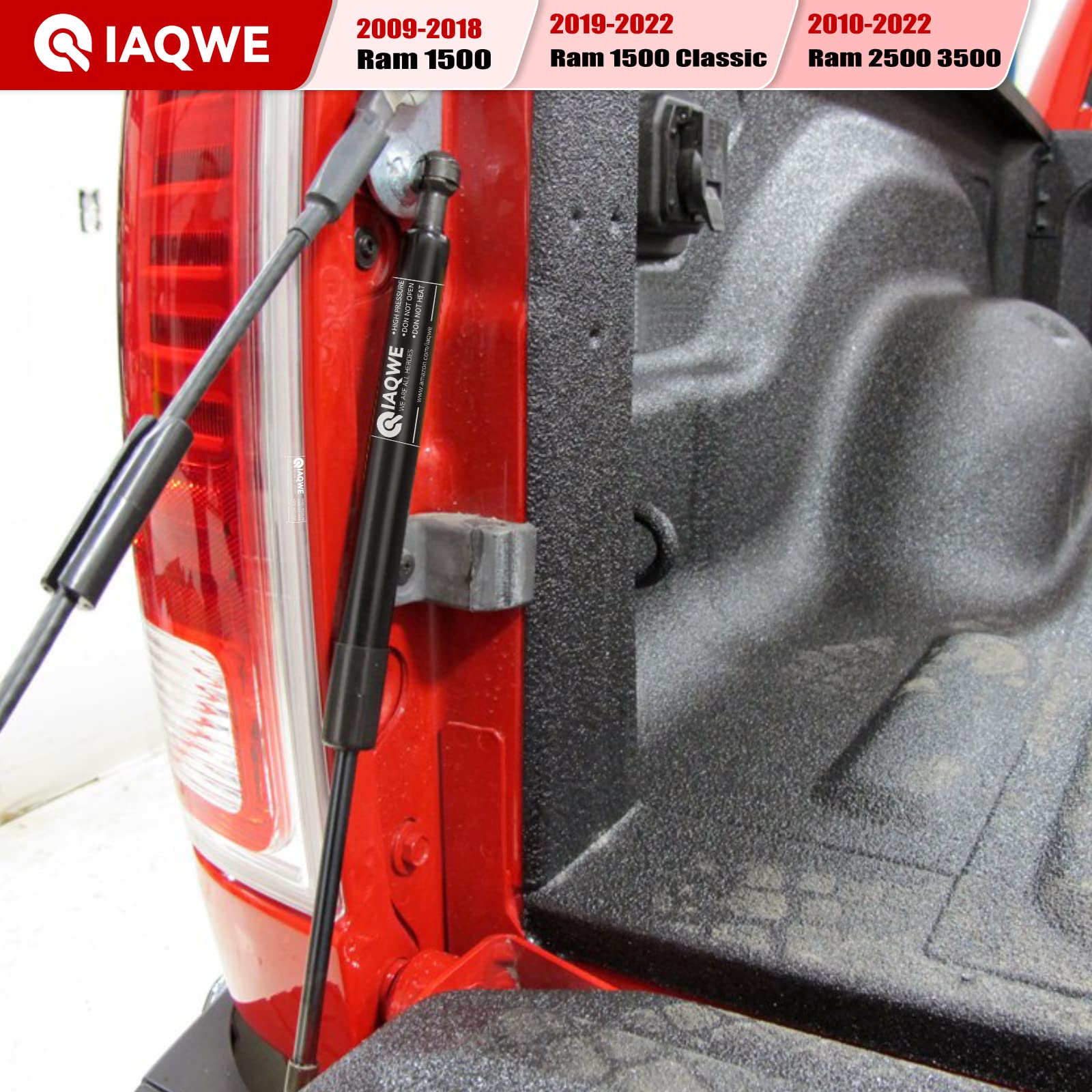 Truck Tailgate Assist Shock 43301 Compatible With 2009-2018 Dodge Ram 1500, 2010-2022 Dodge Ram 2500 / 3500, 2019-2022 Dodge Ram 1500 Classic