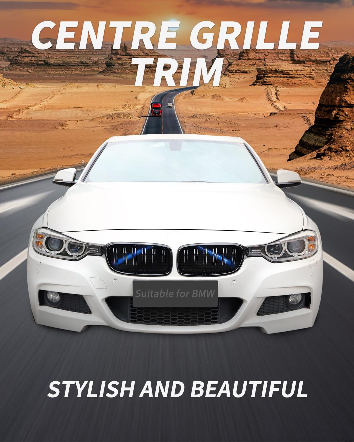 Dwvv Grille Insert Trims For Bmw F20 F30 2012-2018, M-Performance Grill Stripes For Bmw 320I 328I 330I 335I 428I (F20 F30, White