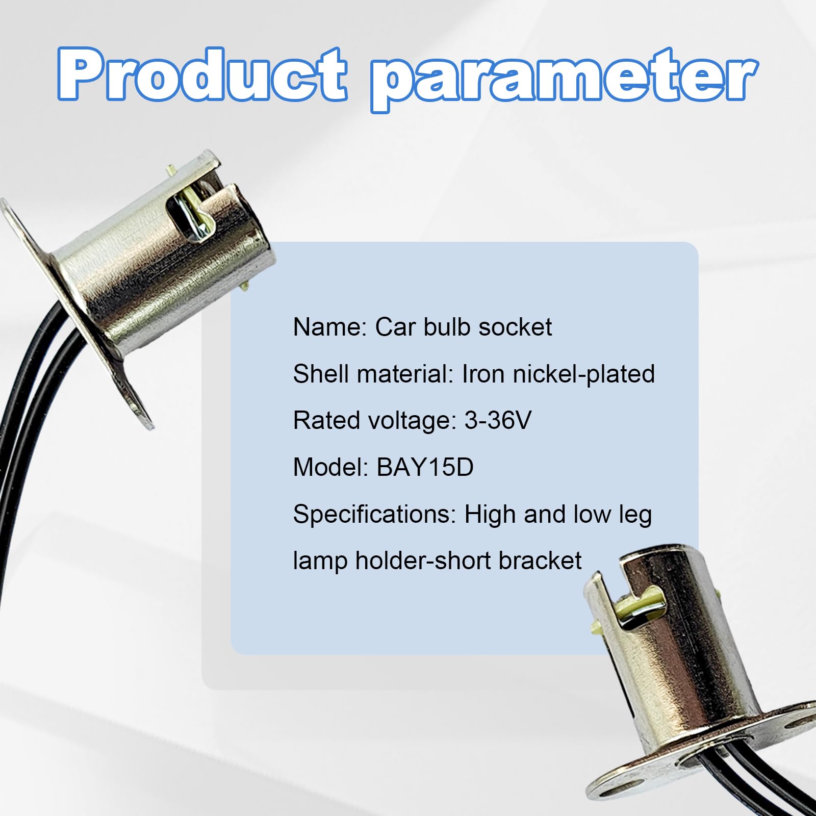 Augeny 2PCS Car Light Bulb Socket, BAY15D LED Bulb Light Lamp Socket Adapter, 1157 Light Bulb Socket Holder with Wire Connector,