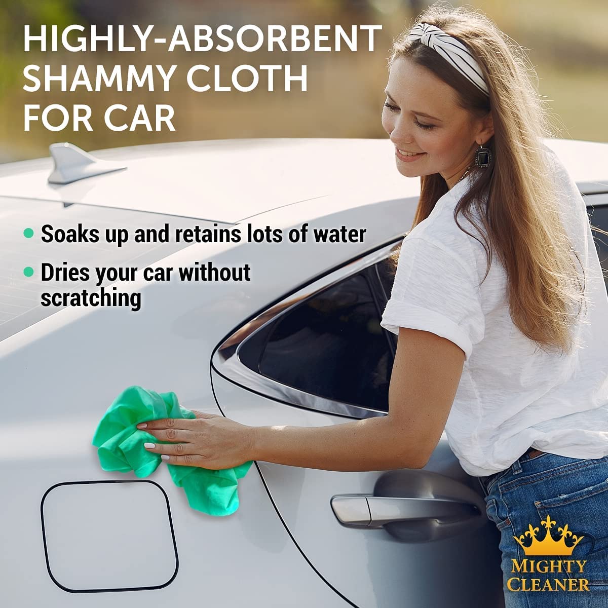 Premium 2Pk + 1 Free Shammy Cloth For Car Drying - (26X17) - Super Absorbent Chamois Towel For Car - Reusable Shammy Towel For Car - Scratch-Free Car Drying Towel