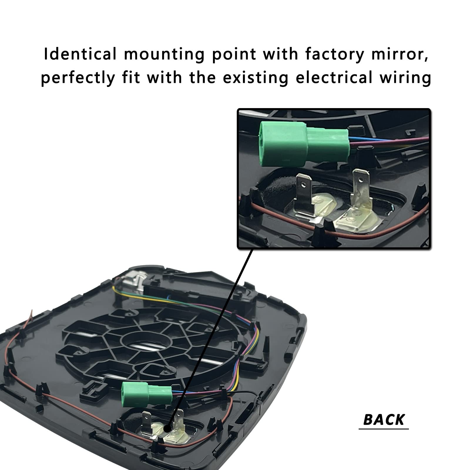 Passenger Side Heated Turn Signal And Blind Spot Detection System Mirror Glass Replacement For 2008-2017 Toyota Sequoia 2007-202