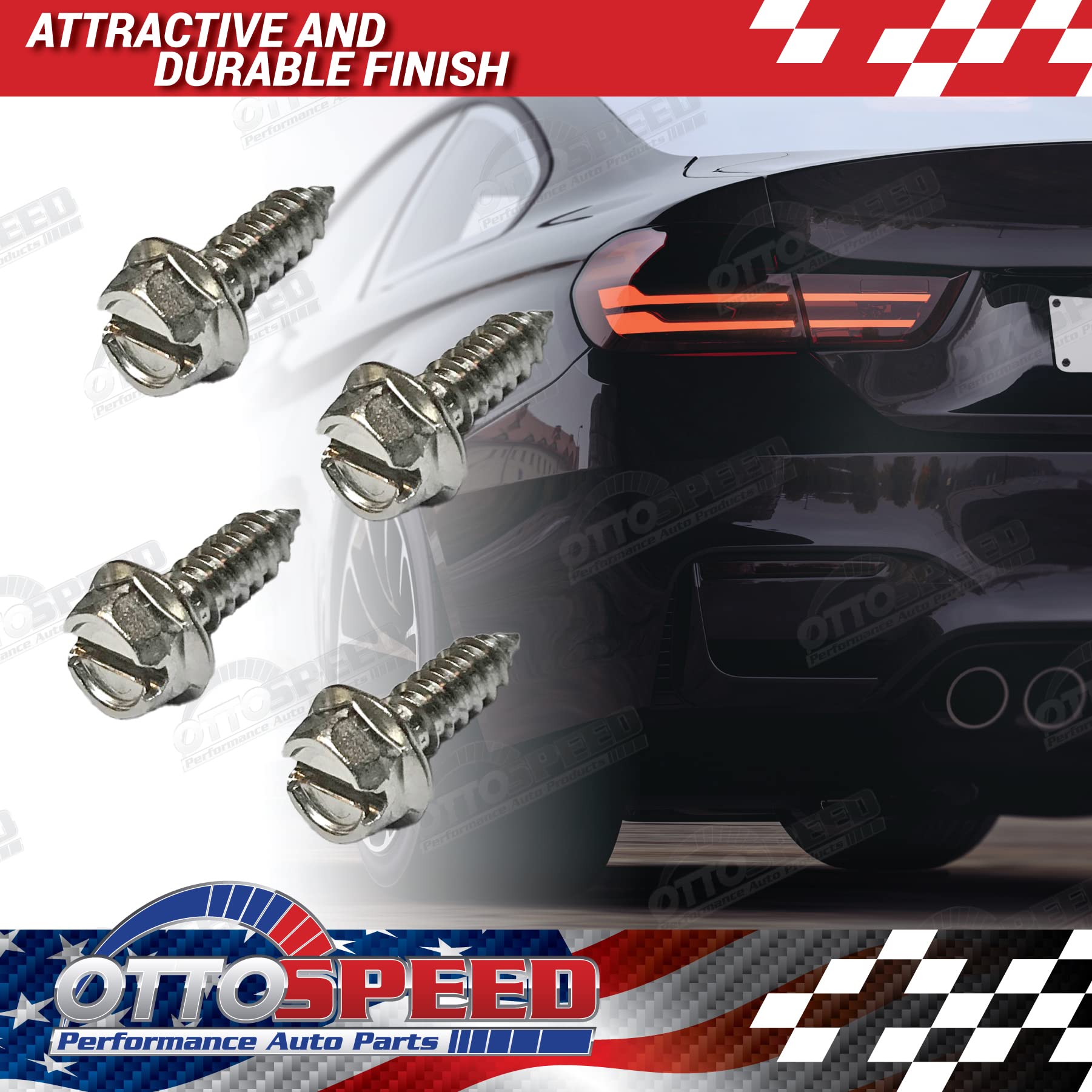 License Plate Screw Kit - Stainless, Oem Style Fasteners With Nylon Screw Retainers For Mounting Front And Back License Plates O