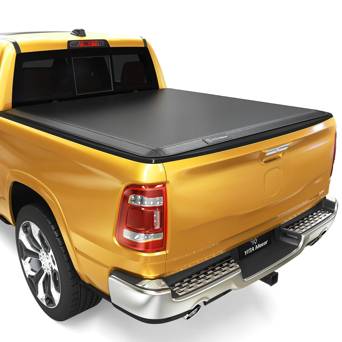 Yitamotor Soft Tri-Fold Tonneau Cover Fits For Dodge Ram 1500 5.7Ft Bed 2009-2025 (Inclu. Classic & New) Without Rambox