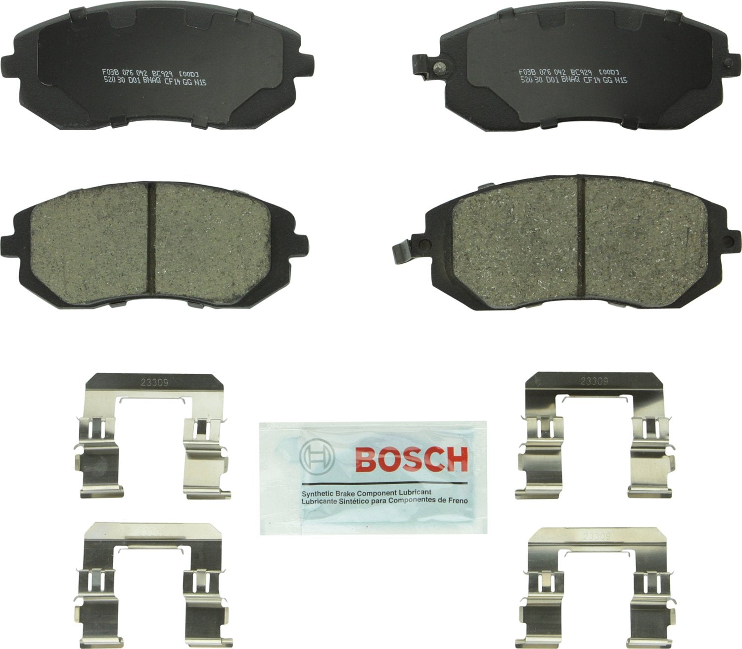 BOSCH BC929 QuietCast Premium Ceramic Disc Brake Pad Set - Compatible With Select Saab 9-2X; Subaru Baja, Forester, Impreza, Leg
