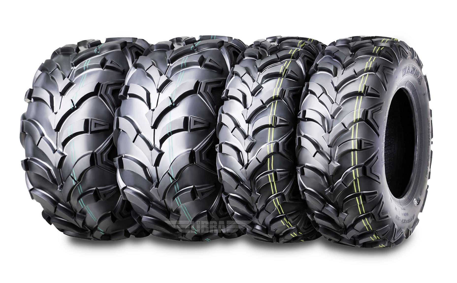 Wanda Set 4 At Master Atv/Utv Tires 22X7-11 Front & 22X10-9 Rear /6Pr P341 - Solid Mud Deep Tread 10250/10251