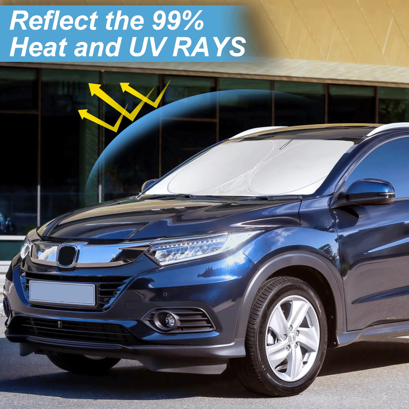 Custom Fit Hr-V Windshield Sunshade For 2021 2022 2023 2024 2025 Hr-V (Lx Sport Ex Ex-L) Accessories Front Window Cover For Wind