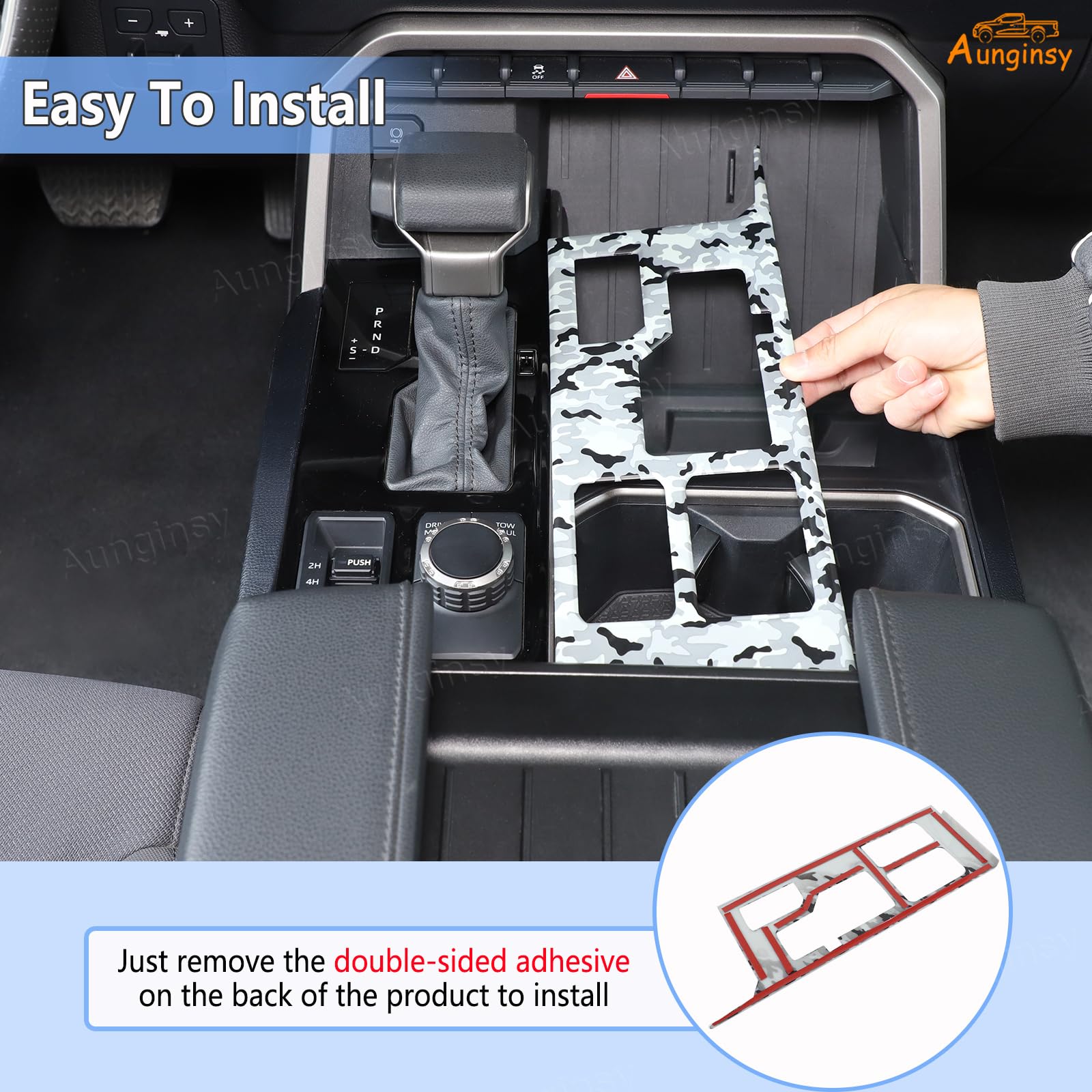 Car Central Control Gear Shift Panel Trim Cover Compatible With Toyota Tundra/Sequoia 2022 2023 2024 2025 Car Gear Shifter Conso