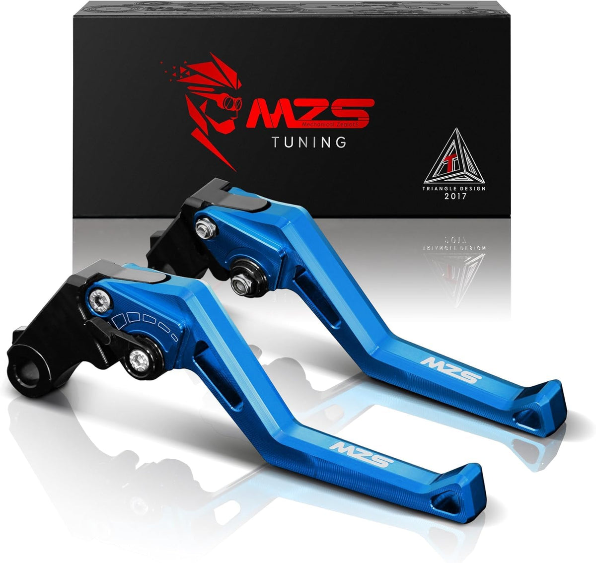 Mzs Motorcycle Clutch Brake Levers Short Adjustable Blue Compatible With Grom Msx125 14-25 / Cbr500R Cb500F Cb500X 13-21 / Cb300
