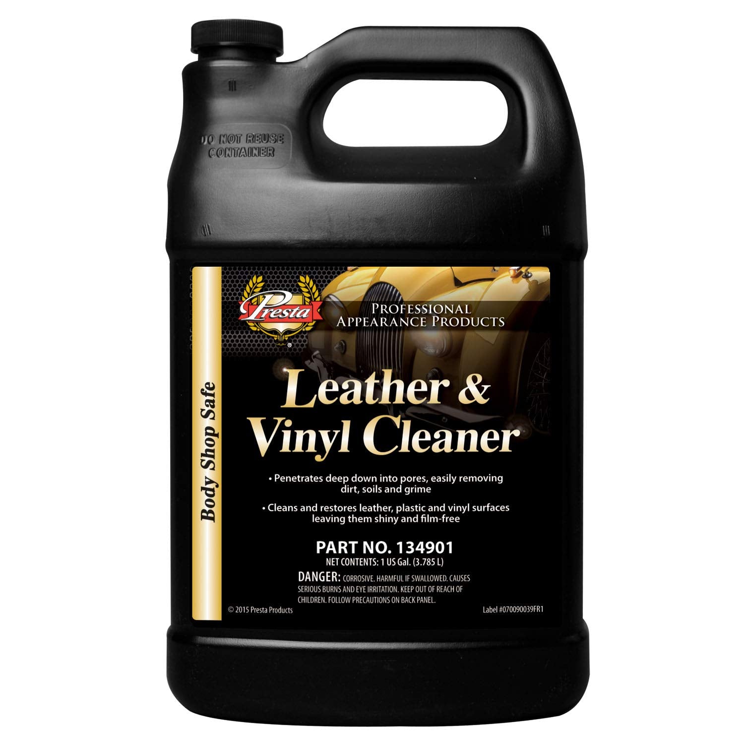Presta Leather & Vinyl Cleaner, 1 Gallon, Model PST-134901, Effective for Automotive and Home Use