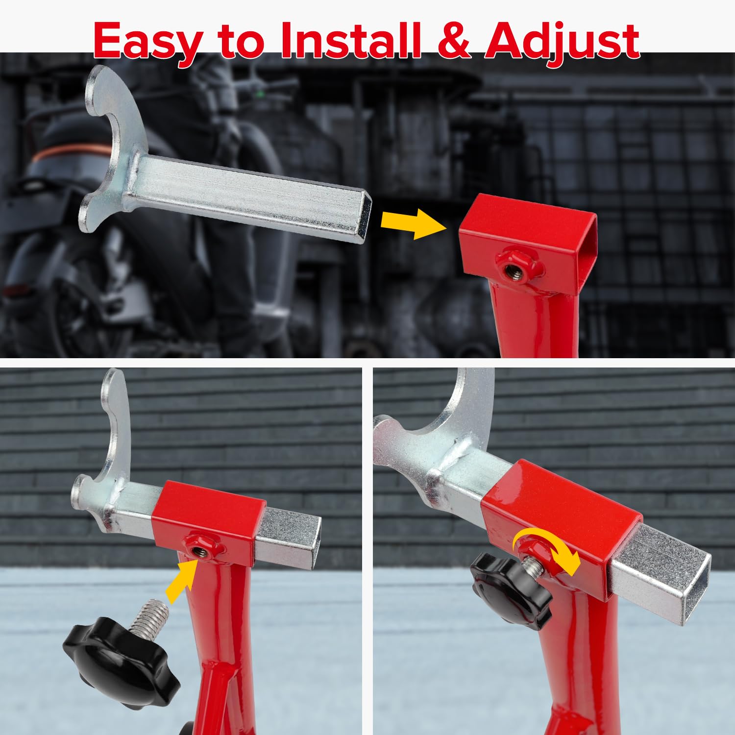 Donext Spool Lift Stand Attachments for Rear Sportbike Motorcycle Stands (Attachment ONLY), U and L-Shaped Adapter 2 Pairs