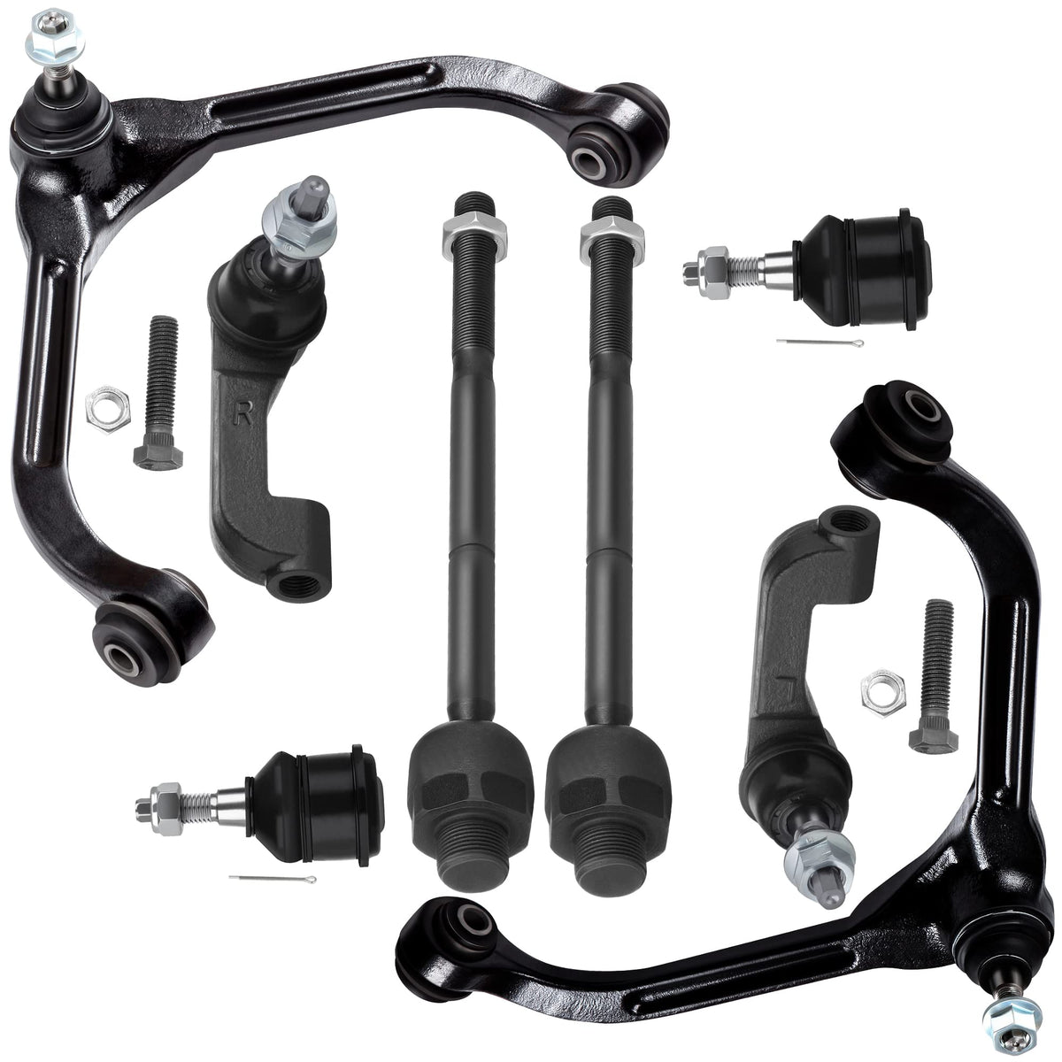 SCITOO - 8pc Set Suspension Kit Front Upper Control Arm with Ball Joint Fit 2002-2005 For Jeep Liberty 2.4L 2.8L 3.7L Lower Ball