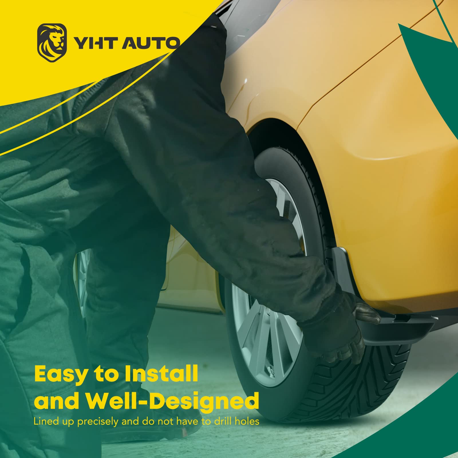 YHTAUTO Set of 4 Mud Flaps Splash Guards Accessories Replacement for Chevrolet Cruze 2016-2019, Sedan Only, Front and Rear LH RH