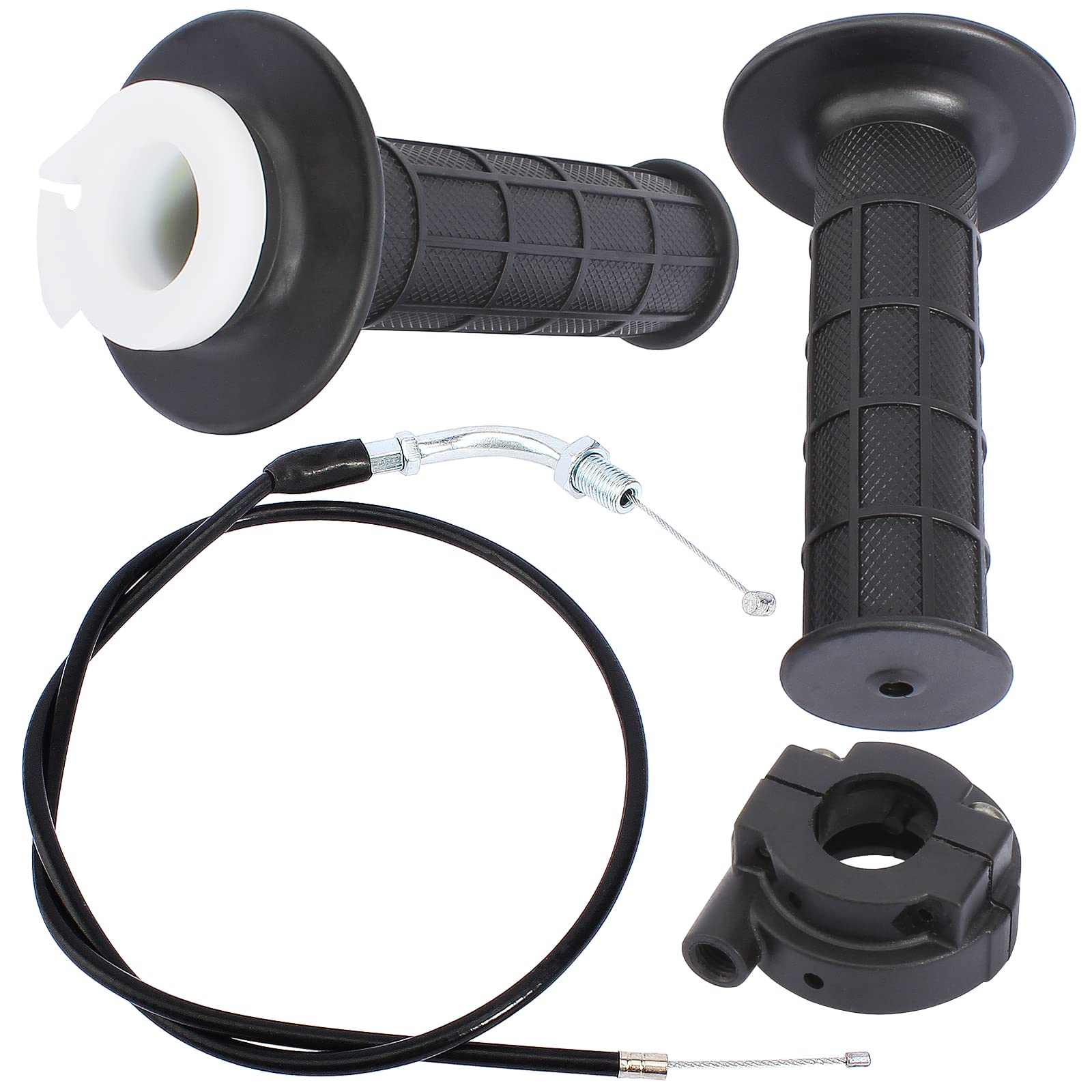 QAZAKY Twist Throttle Accelerator Handle Grip Cable Set for Quad ATV Go Kart 4-stroke Pit Dirt Mini Pocket Bikes 50cc 60cc 66cc 