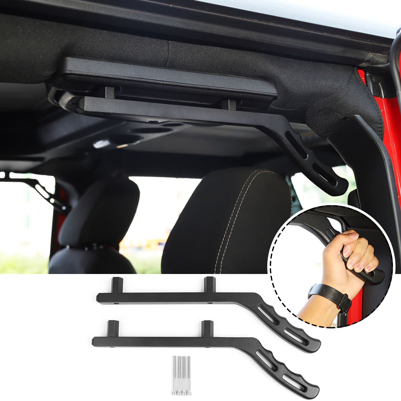 Front & Rear Aluminum Grab Handles Grip Handle Grab Bars For Jeep Wrangler Jk Jku Sports Sahara Freedom Rubicon X & Unlimited X