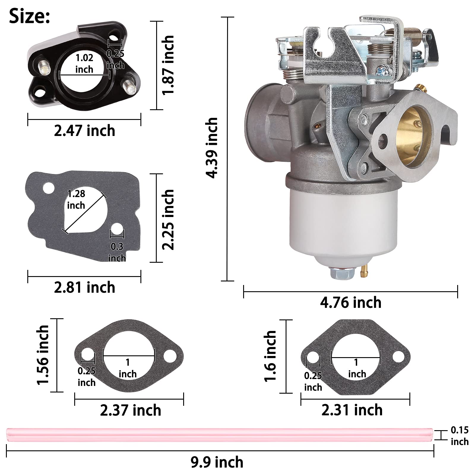10L0L Carburetor For Yamaha G2 G5 G8 G9 G11 1985-1995 4-Cycle/Stroke Gas Golf Cart, Replace Oem J38-14101-00 J38-14101-01 J38-14