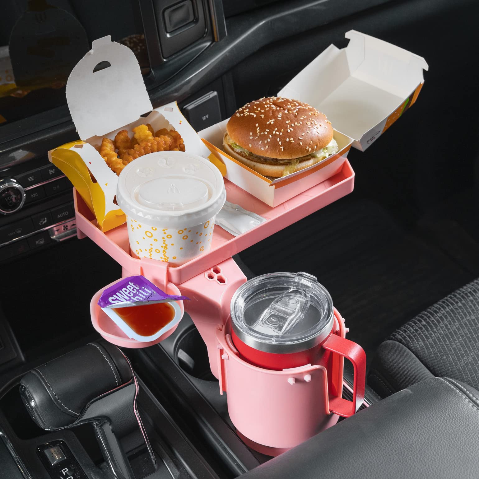 Joytutus Cup Holder Tray For Car, Car Cup Holder Expander With 360Rotation Tray, Large Cup Drink Holder Fit For Yeti/Hydro Flask
