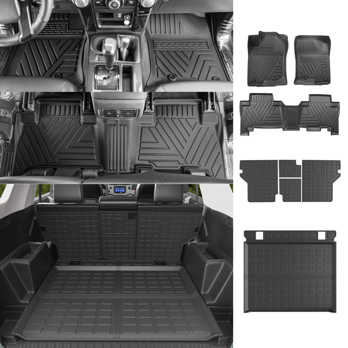 Powoq Floor Mat Compatible With 13-24 Toyota 4Runner Trunk Mat Backrest Mat Replacement For 2013-2024 Toyota 4Runner Accessories