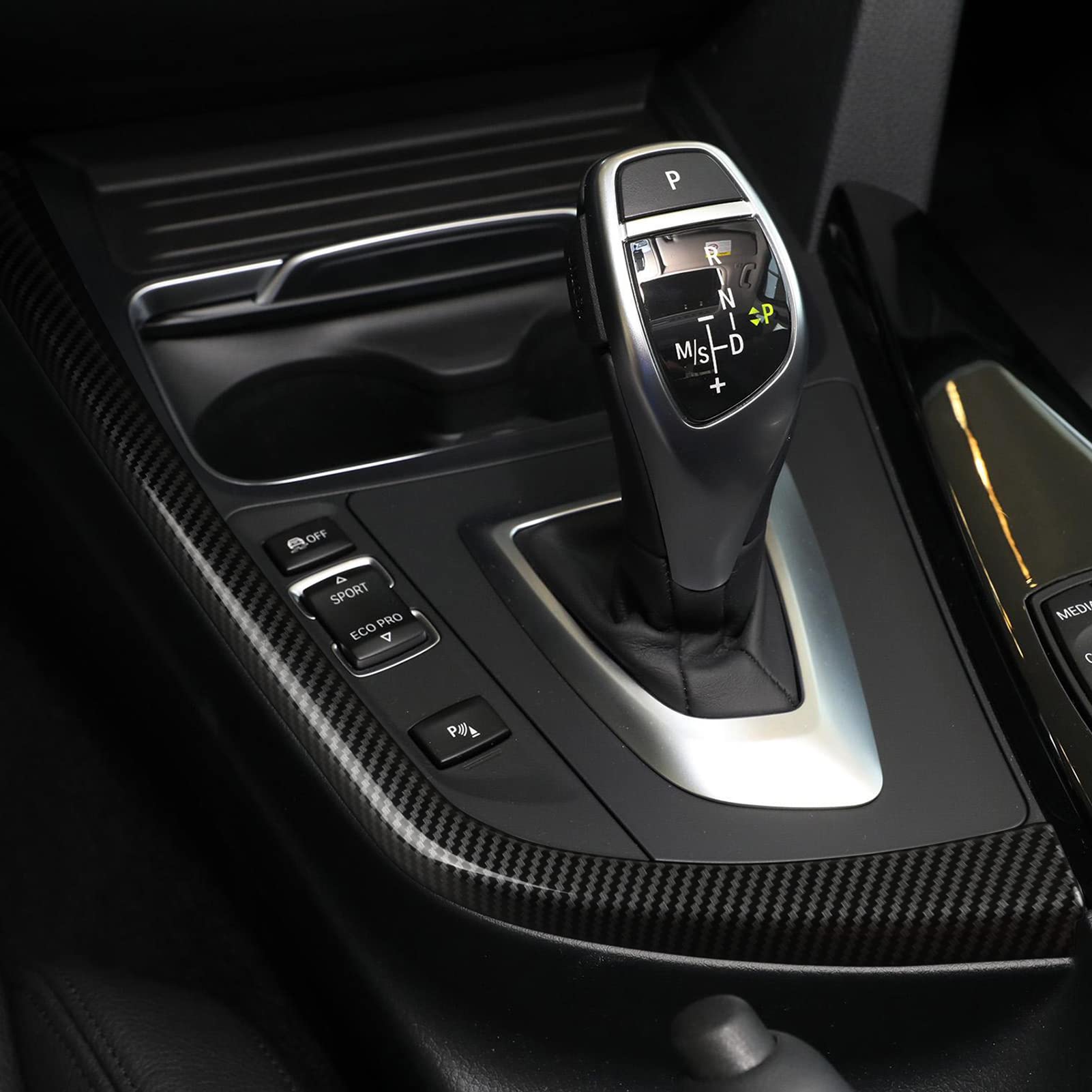 Car Sticker Gear Shift Cover Trim Carbon Style Abs Decal Fits For Bmw F30 F31 F34 3Gt F32 F33 F36 2012 2013 2014 2015 2016 2017