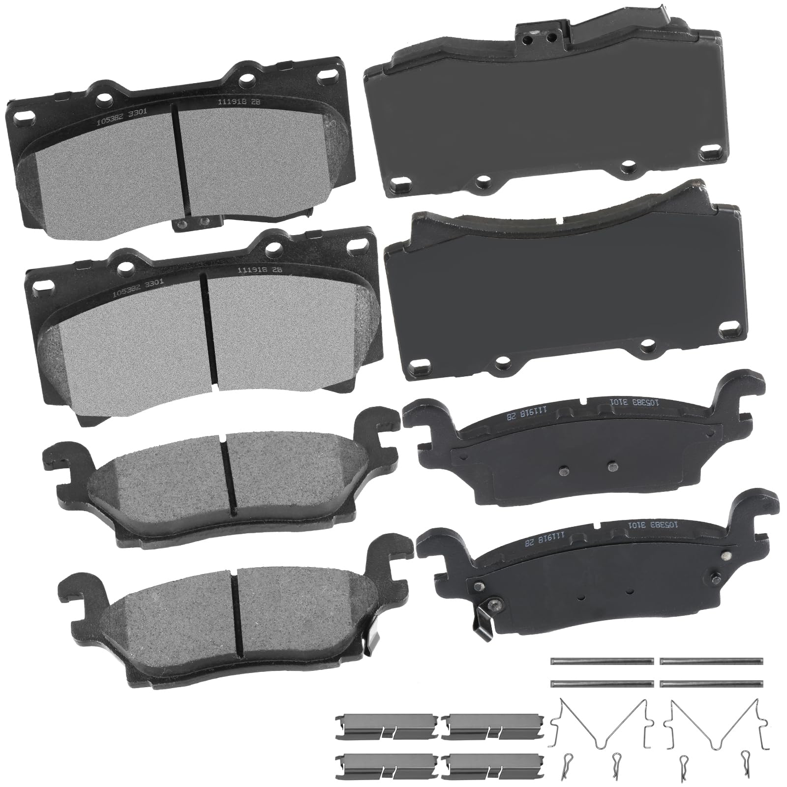 Cciyu D1119 D1120 Ceramic Front Rear Brake Pad Set Fit For 2006-2010 For Hummer H3,2009-2010 For Hummer H3T