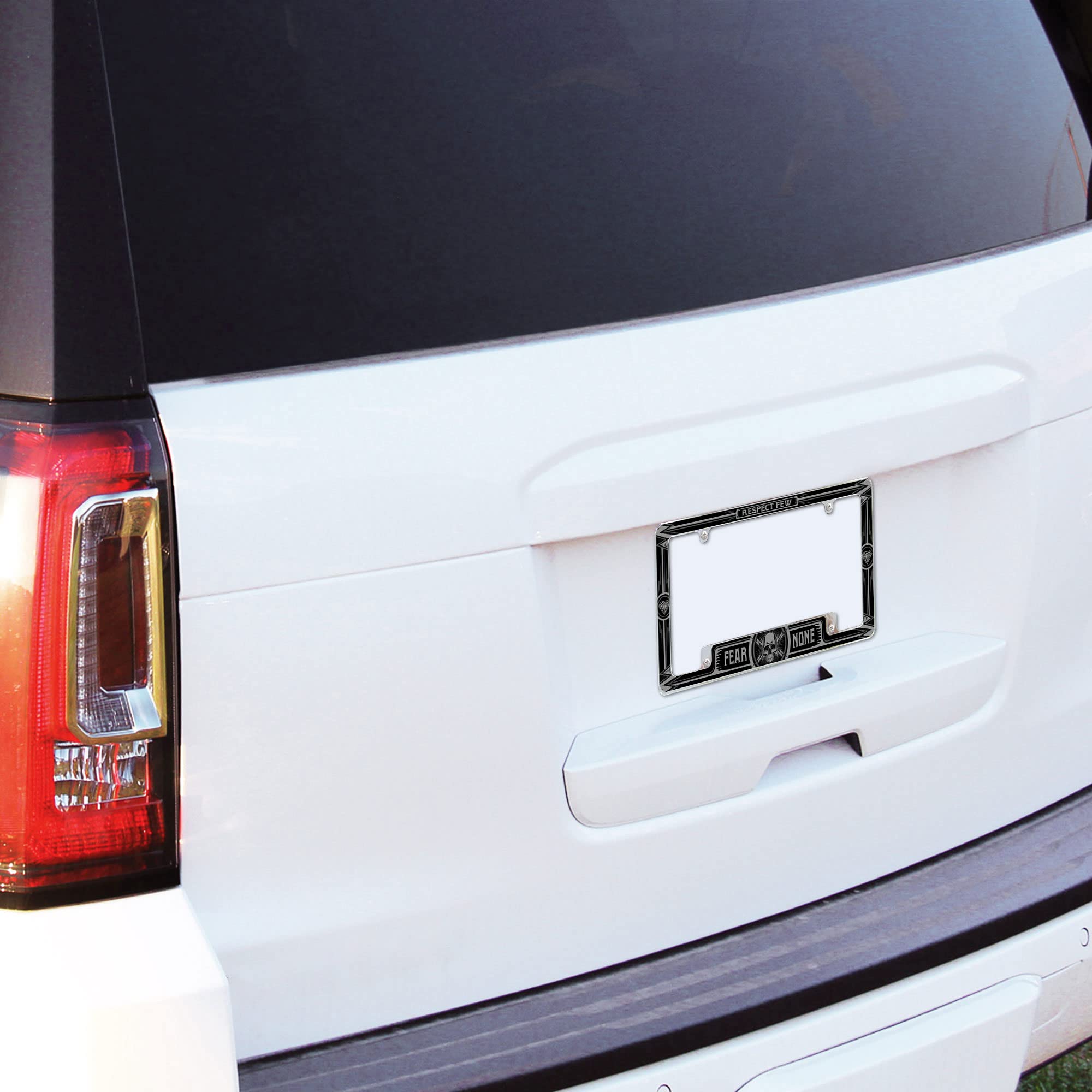 Rico Industries Respect Few Fear None All Over Automotive License Plate Frame for Car/Truck/SUV (12 x 6)