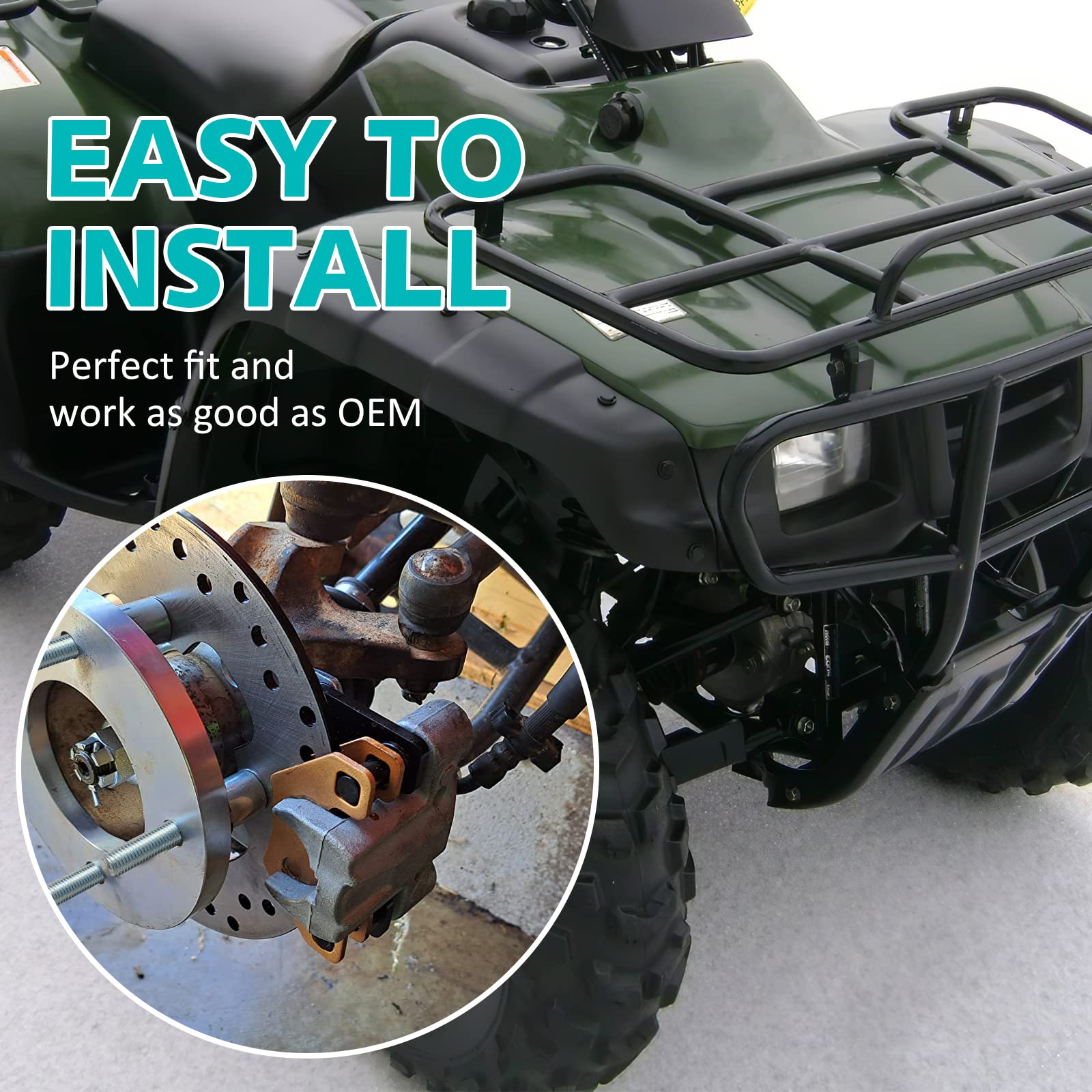 M Mati Sintered Brake Pads For For Honda Fourtrax 300 Rancher 350 Foreman 400 450 Rubicon 500 Rincon 650 Trx 300 350 400 450 500 650 Front Rear Brake Pads (2 Set)