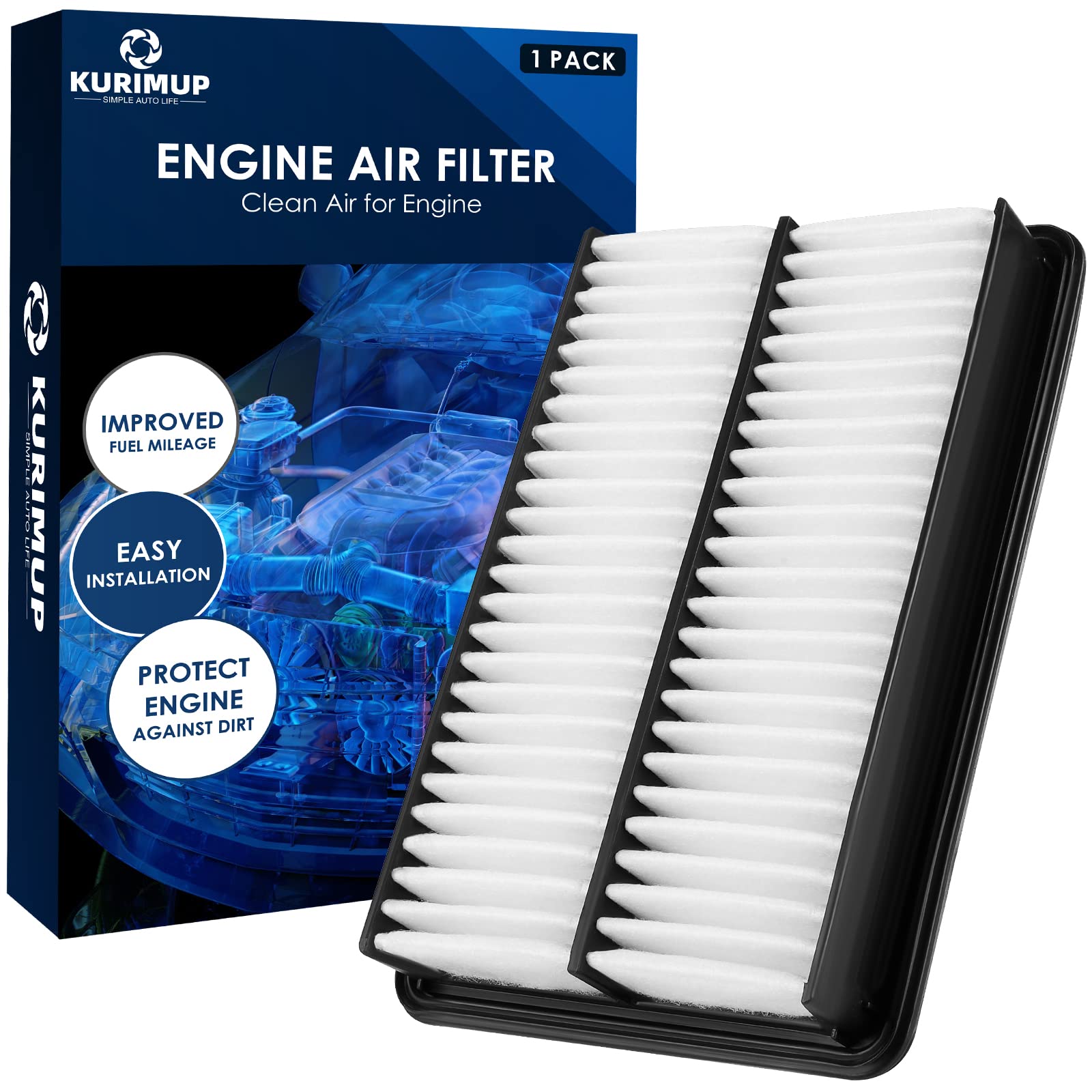 Kurimup Ca11259 Replacement Engine Air Filter(Pe07-13-3A0A), Efficient Filtration Offers 99% Air Purification, Fit For Mazda 3 (