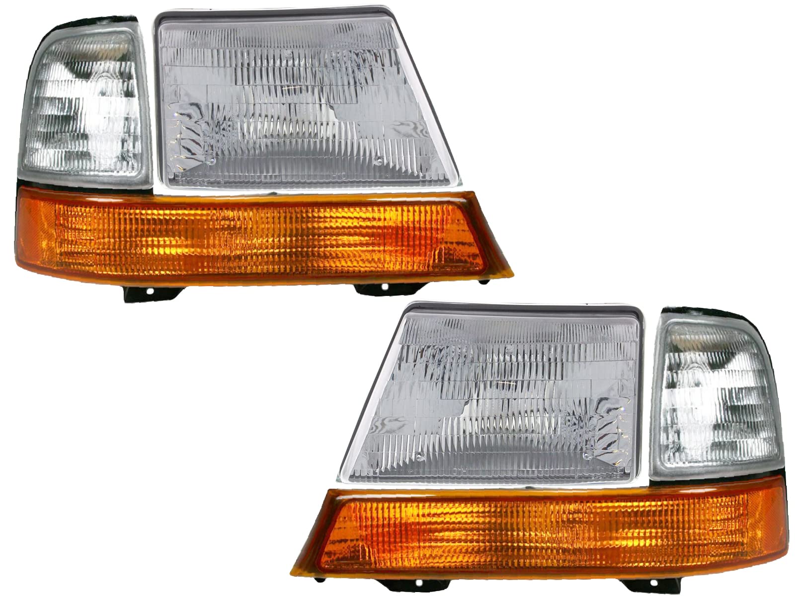 Auto Parts Avenue APA Replacement Combo Set of Headlights and Corner Lamps for 1998 1999 2000 98 99 20 Ranger Set of 2 Headlight