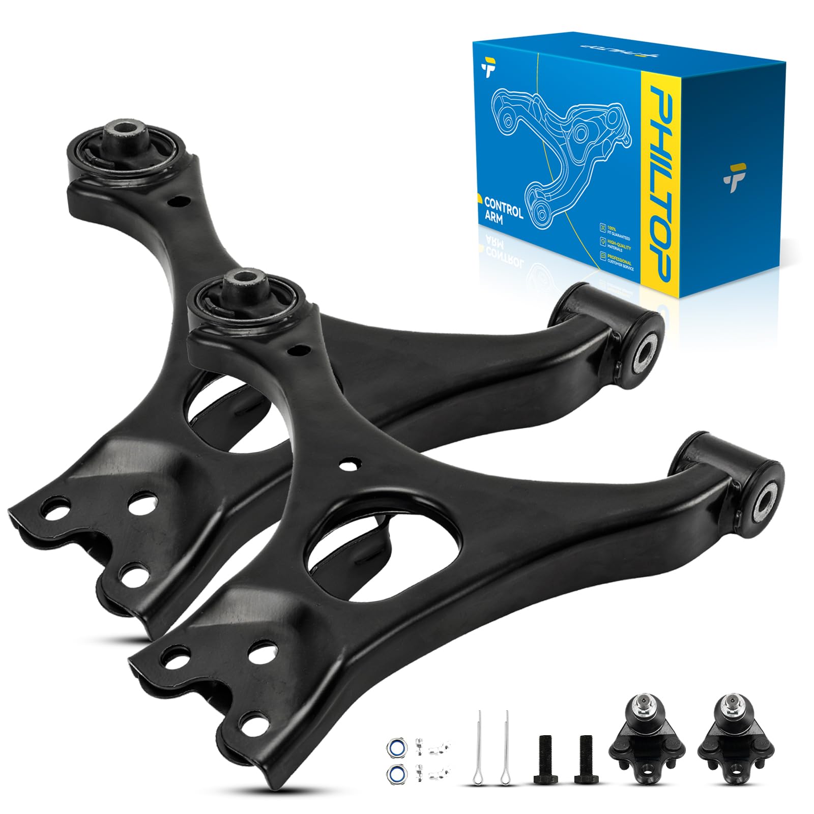 PHILTOP 4PCS Control Arms with Ball Joint Fit for Honda Civic 1.8 L 2006-2011, Civic 1.3L 2006-2010 Suspension Kit K620382 K6203
