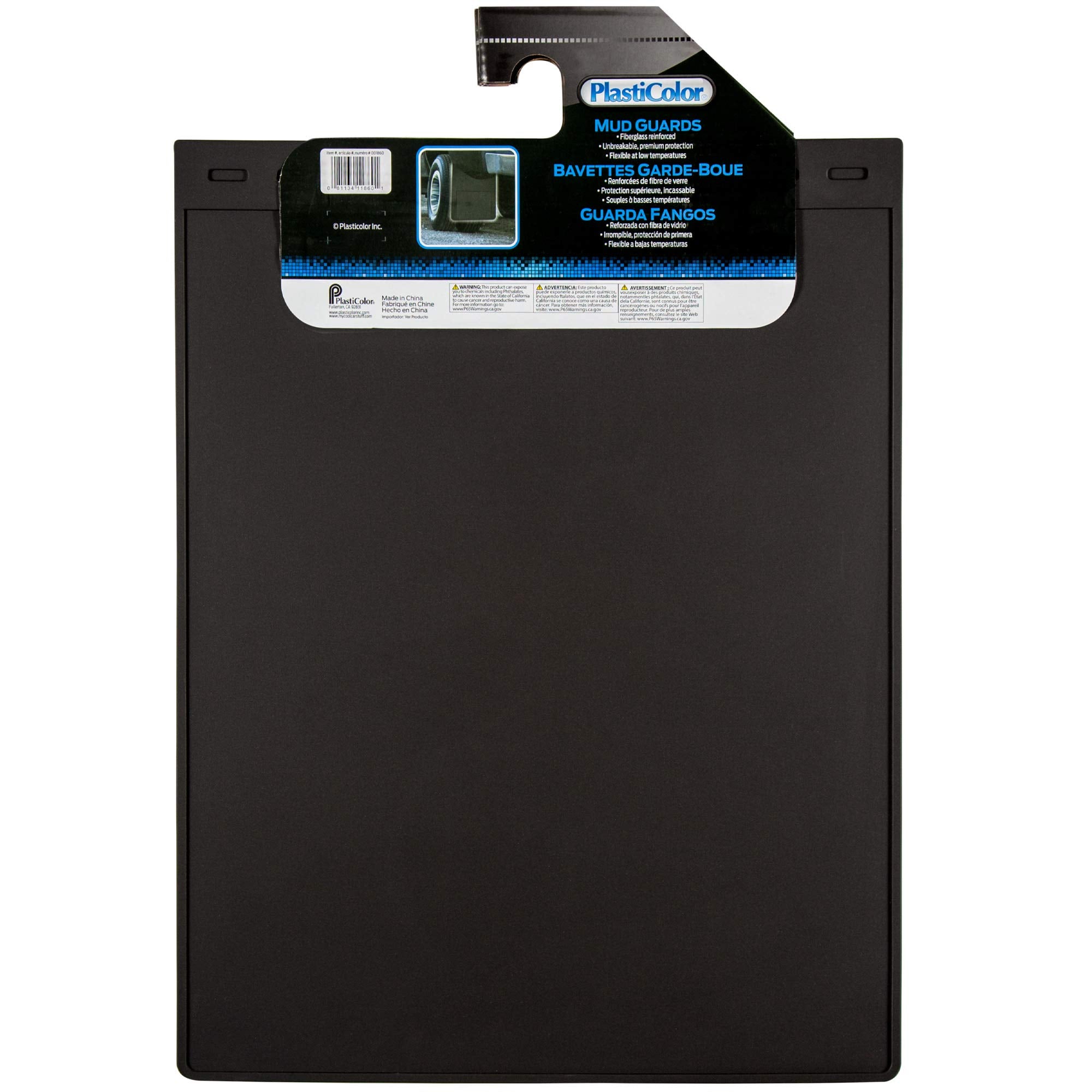 Plasticolor 000331R01 Plain Black Mud Guard - 24 Inch - Set Of 2