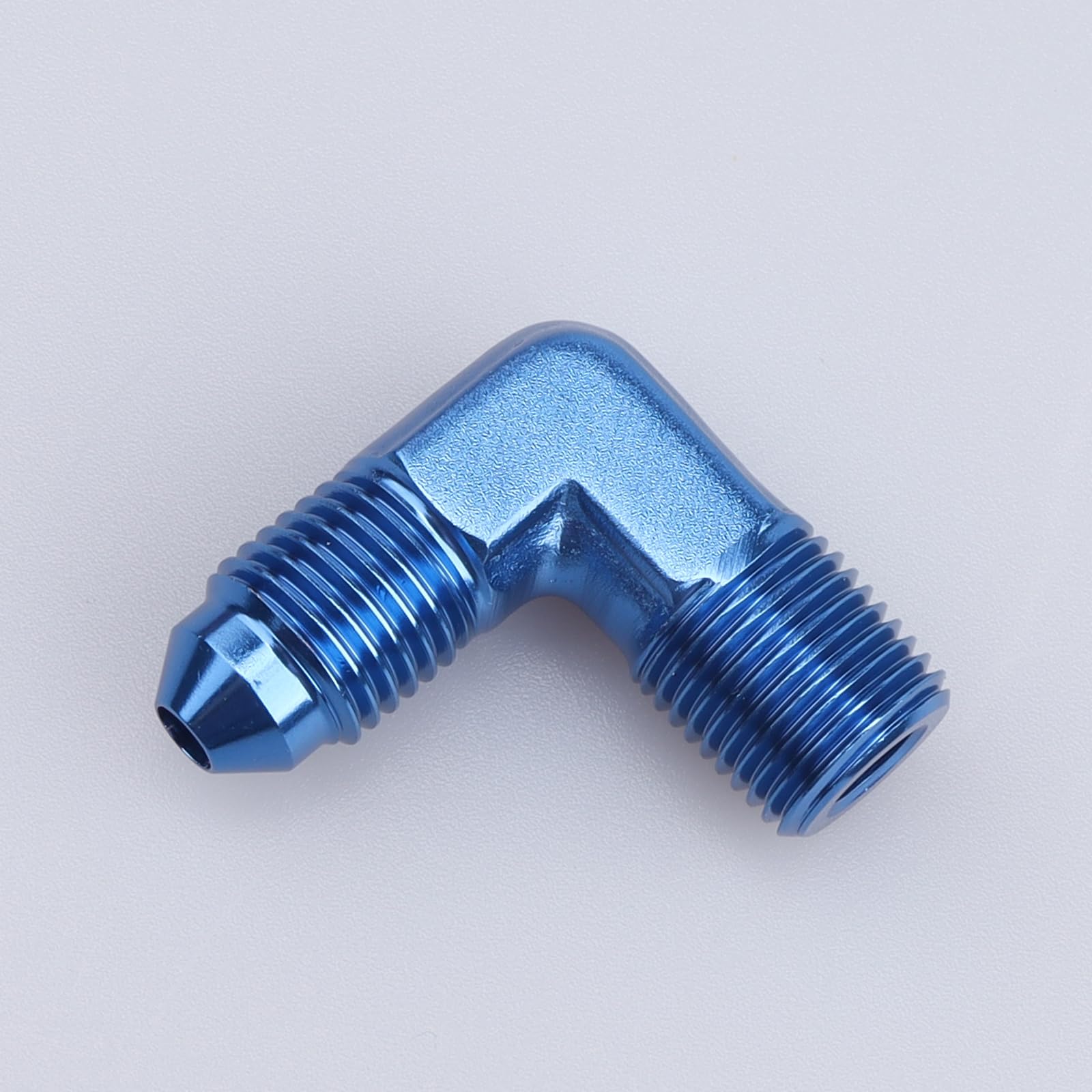 Ac Performance 90 Degree Elbow -3 An Male To 1/8'' Npt Male Fitting Adapter Connector Aluminum Blue