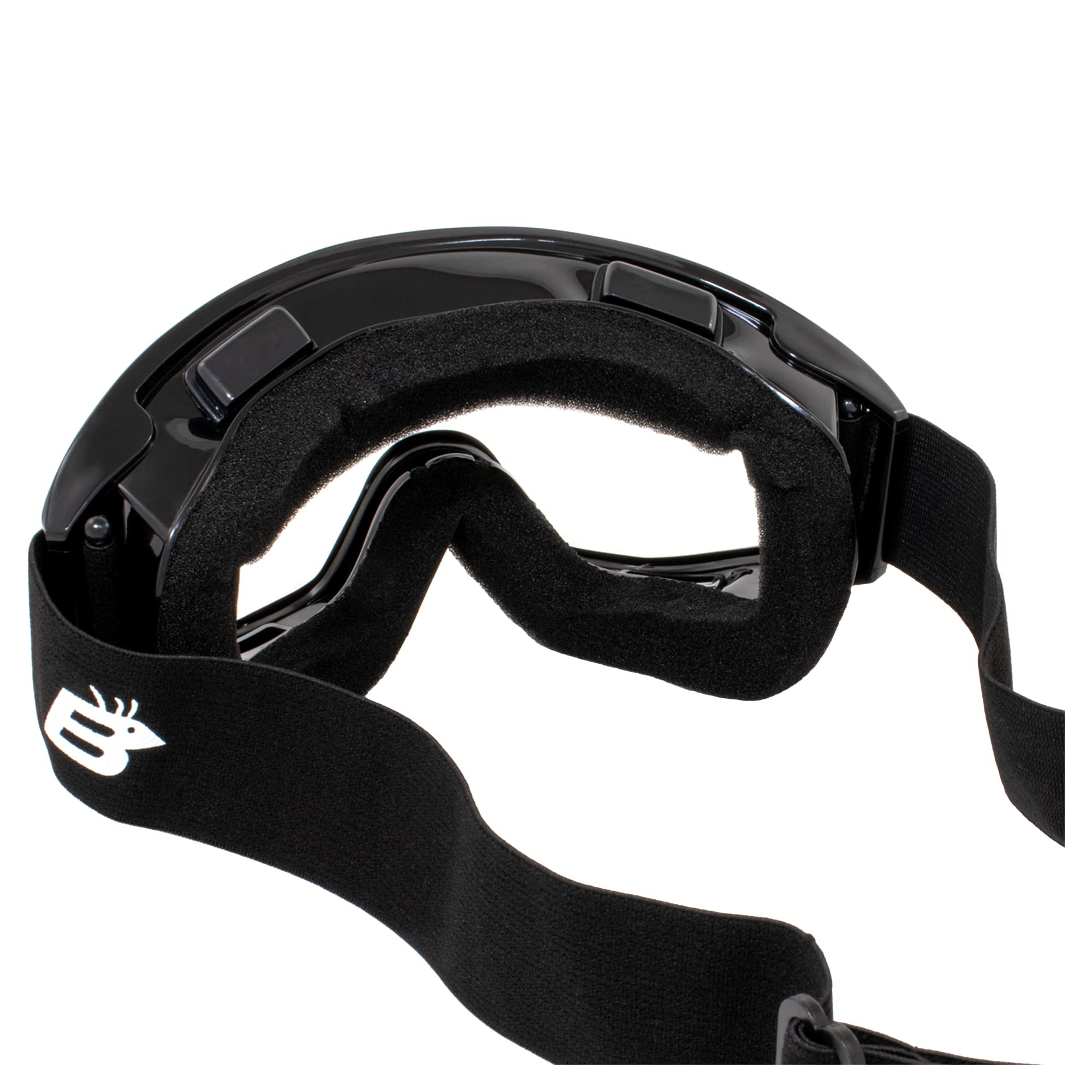 Birdz Eyewear Vulture Motorcycle Goggles (Black Frame/Clear Lens)